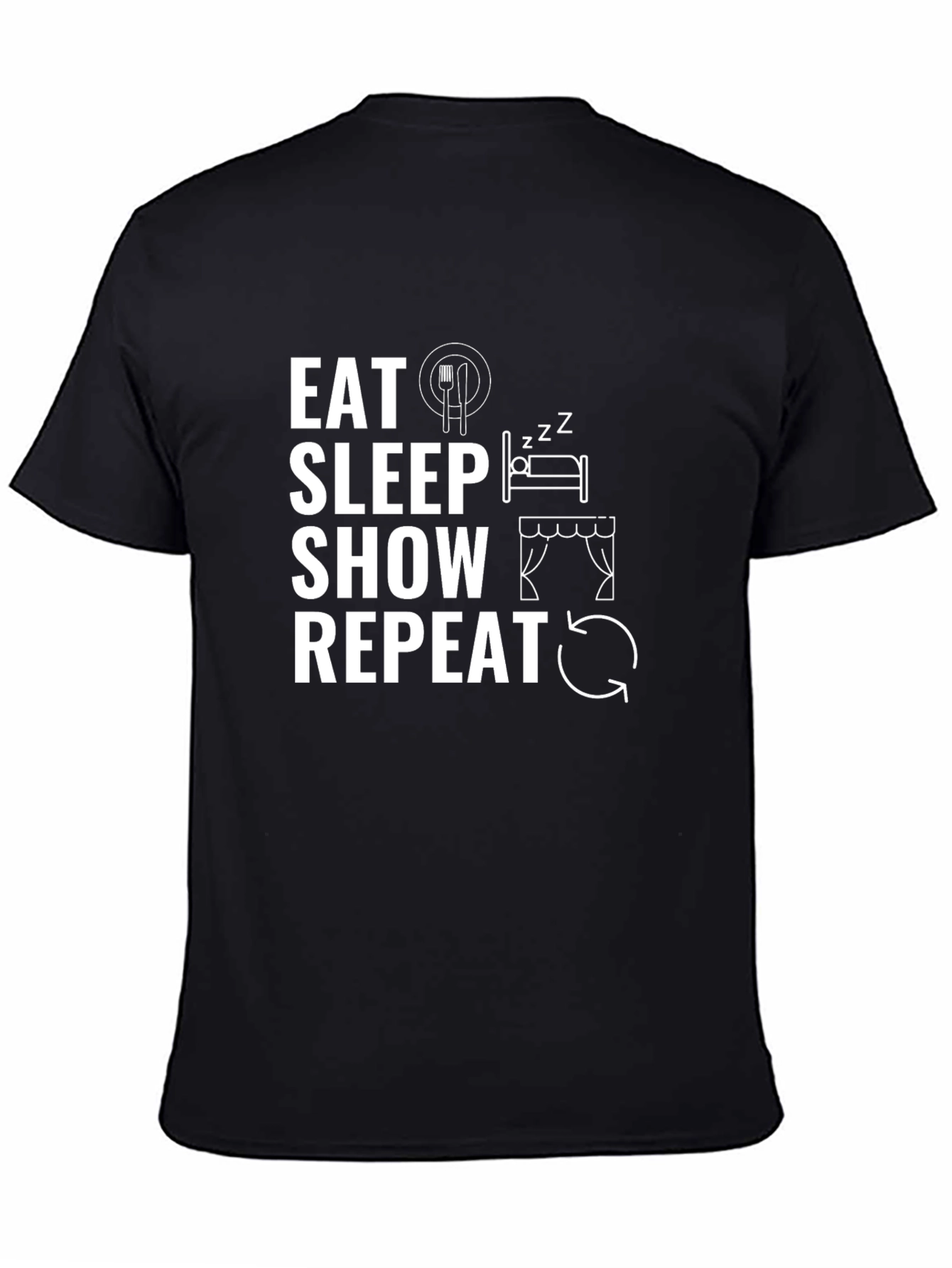 Black Eat Sleep Show Repeat Graphic Tee view 4