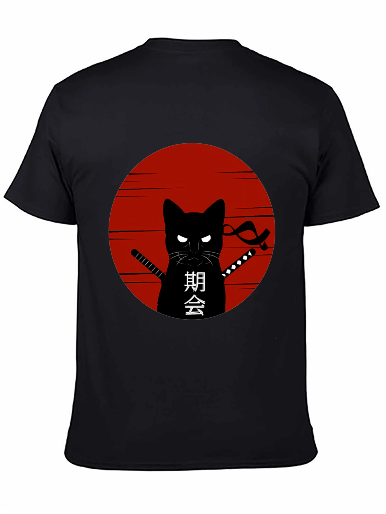 Black Ninja Cat Graphic T-Shirt view 4