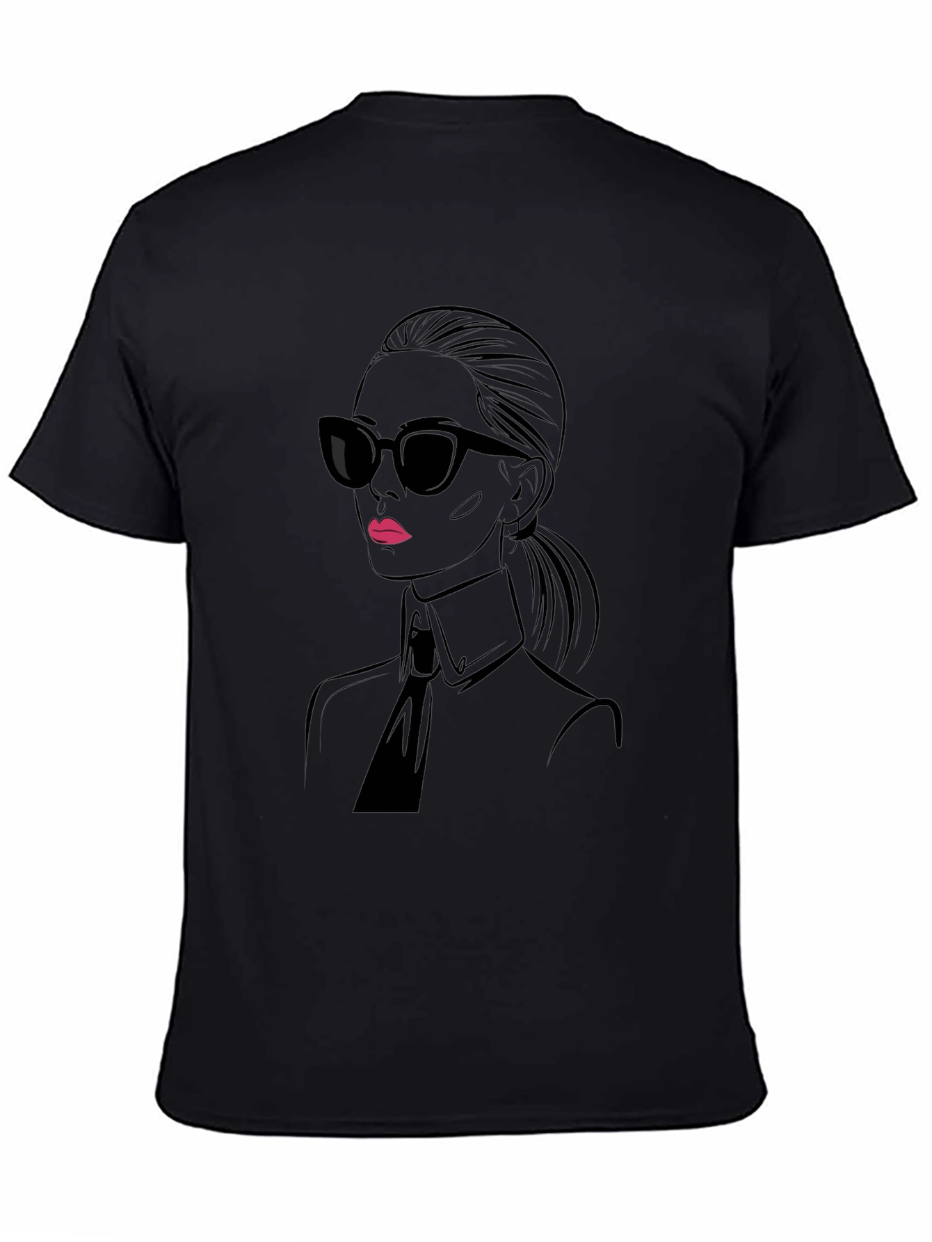 Black Stylish Black T-Shirt - Chic Woman Graphic Tee view 4