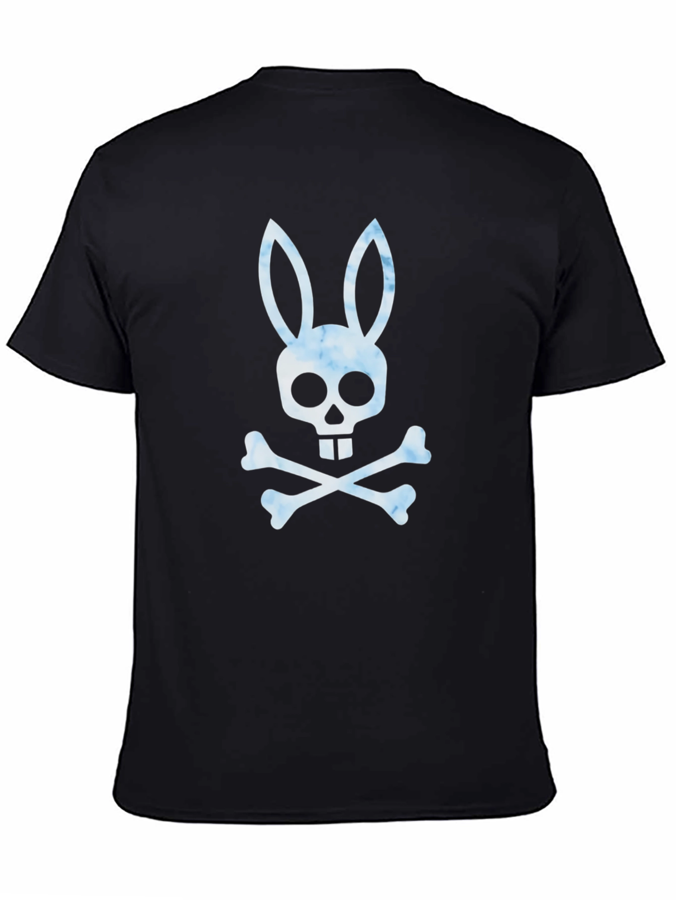 Black Skull Rabbit Bones T-Shirt Graphic Print view 4