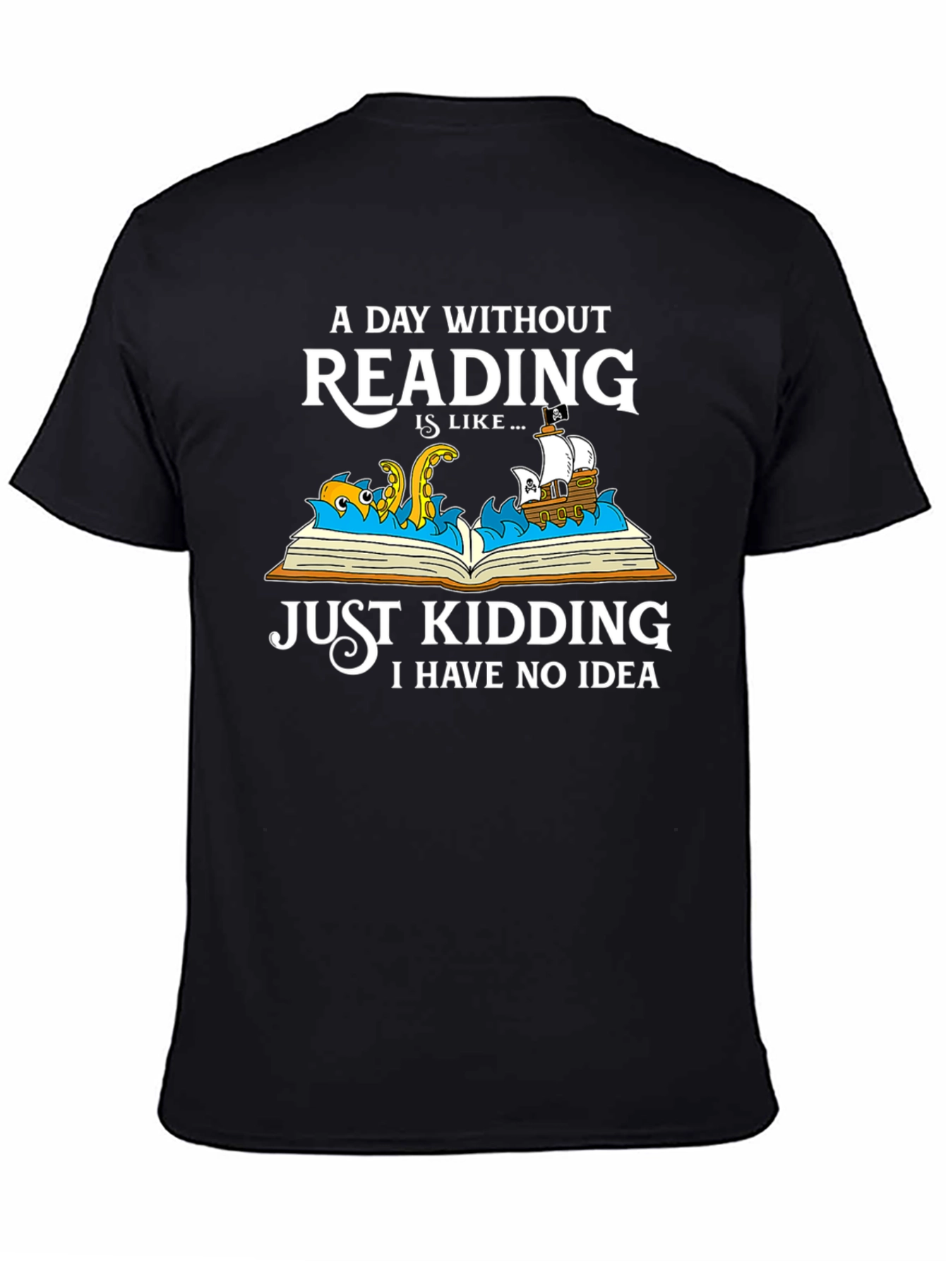Black Reading Kraken Graphic Tee view 4