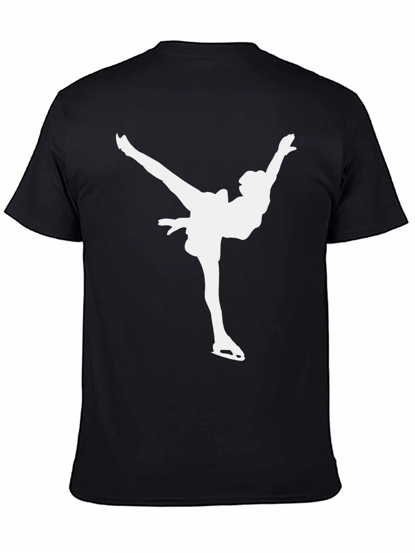 Black Figure Skater Graphic Tee - Black Cotton T-Shirt view 4
