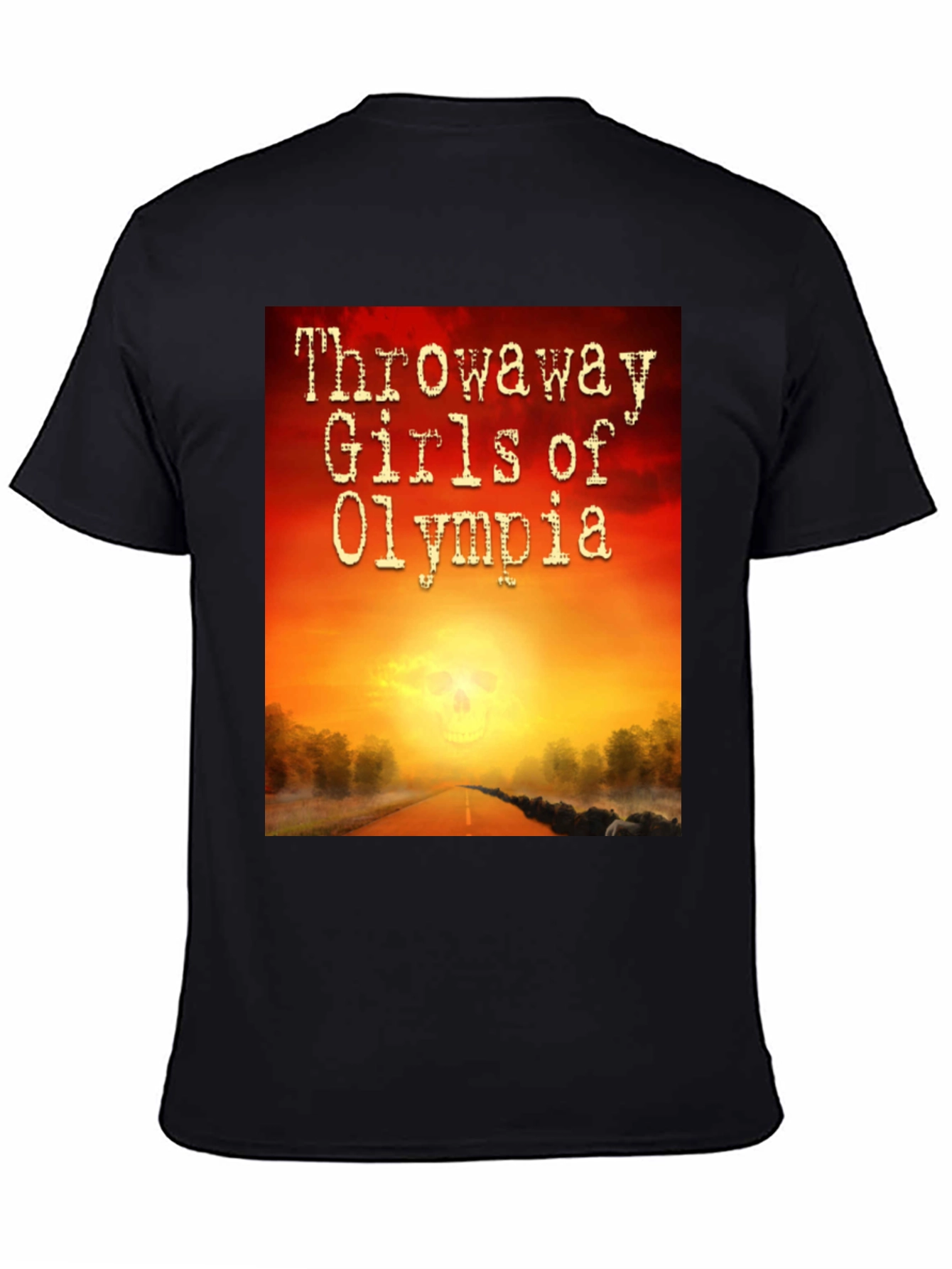 Black Throwaway Girls of Olympia T-Shirt view 4