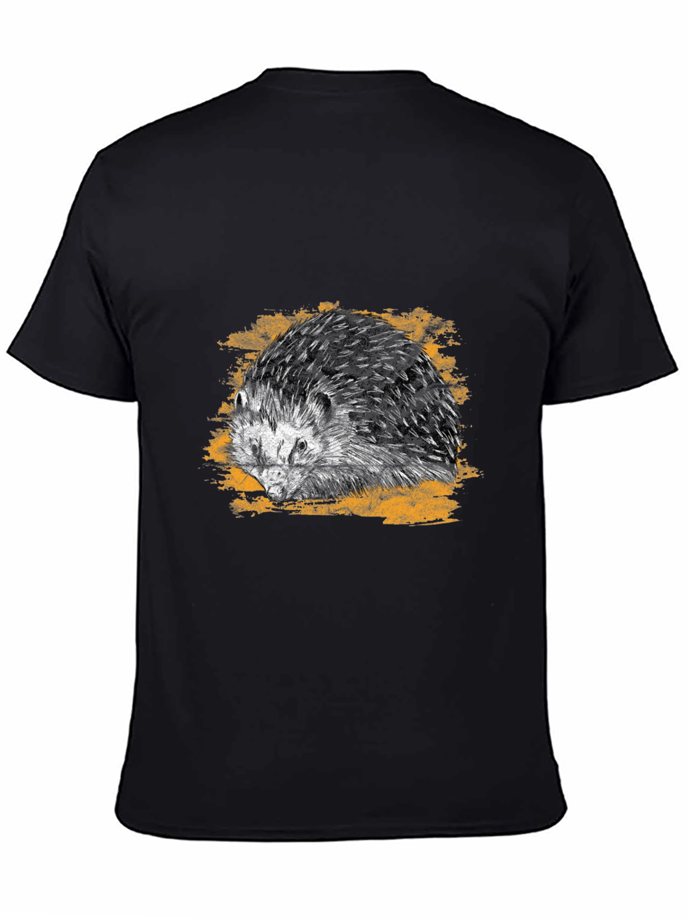 Black Hedgehog Graphic Tee - Cool Animal Print Shirt view 4