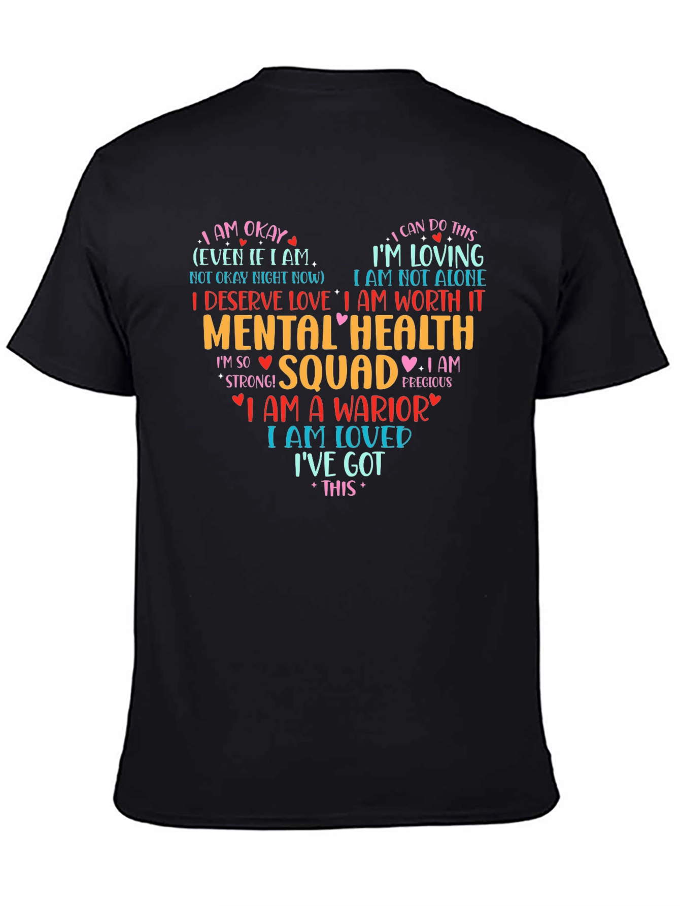 Black Mental Health Squad Heart T-Shirt view 4