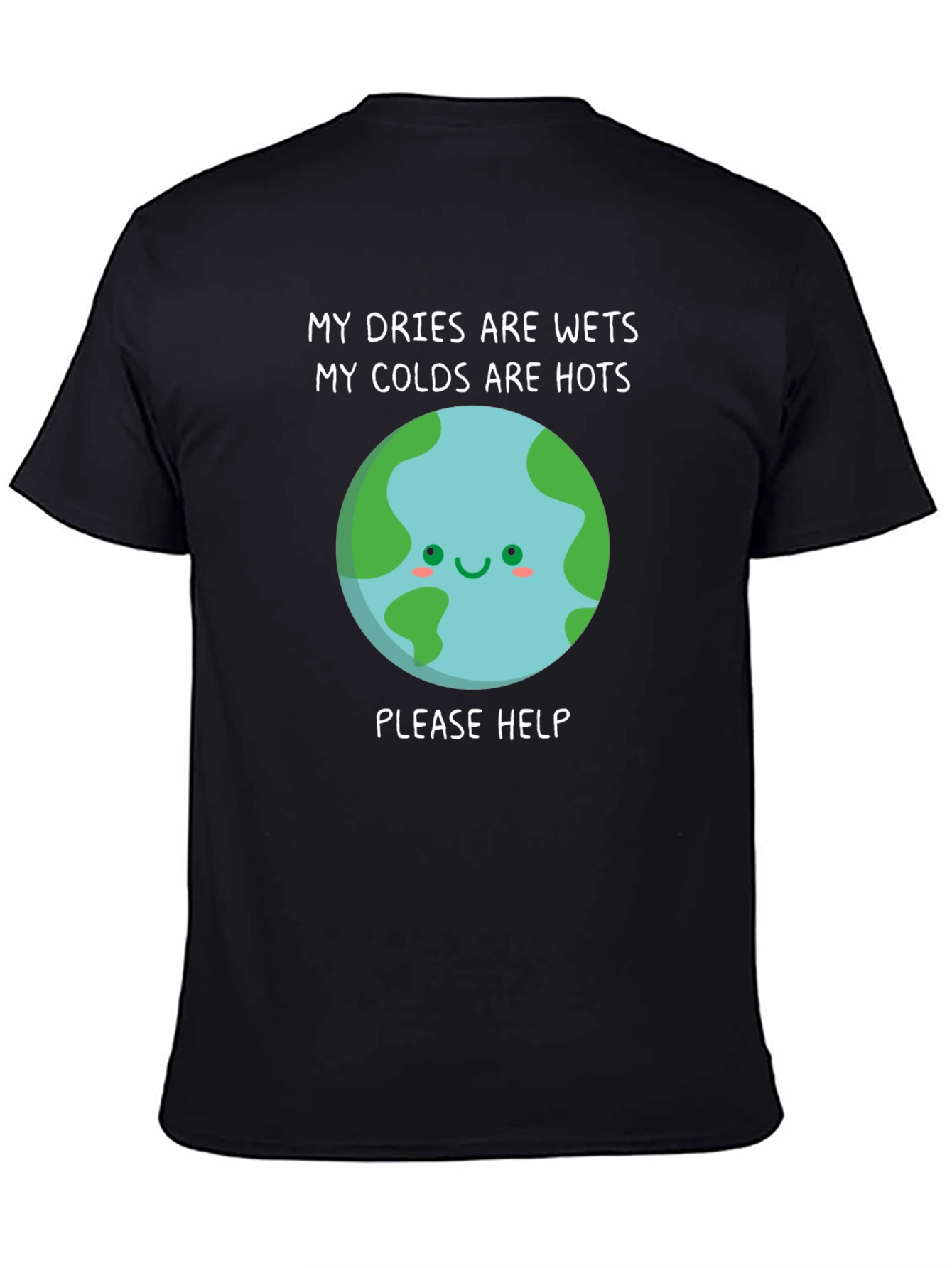 Black Earth Climate Change T-Shirt - 'Please Help' view 4