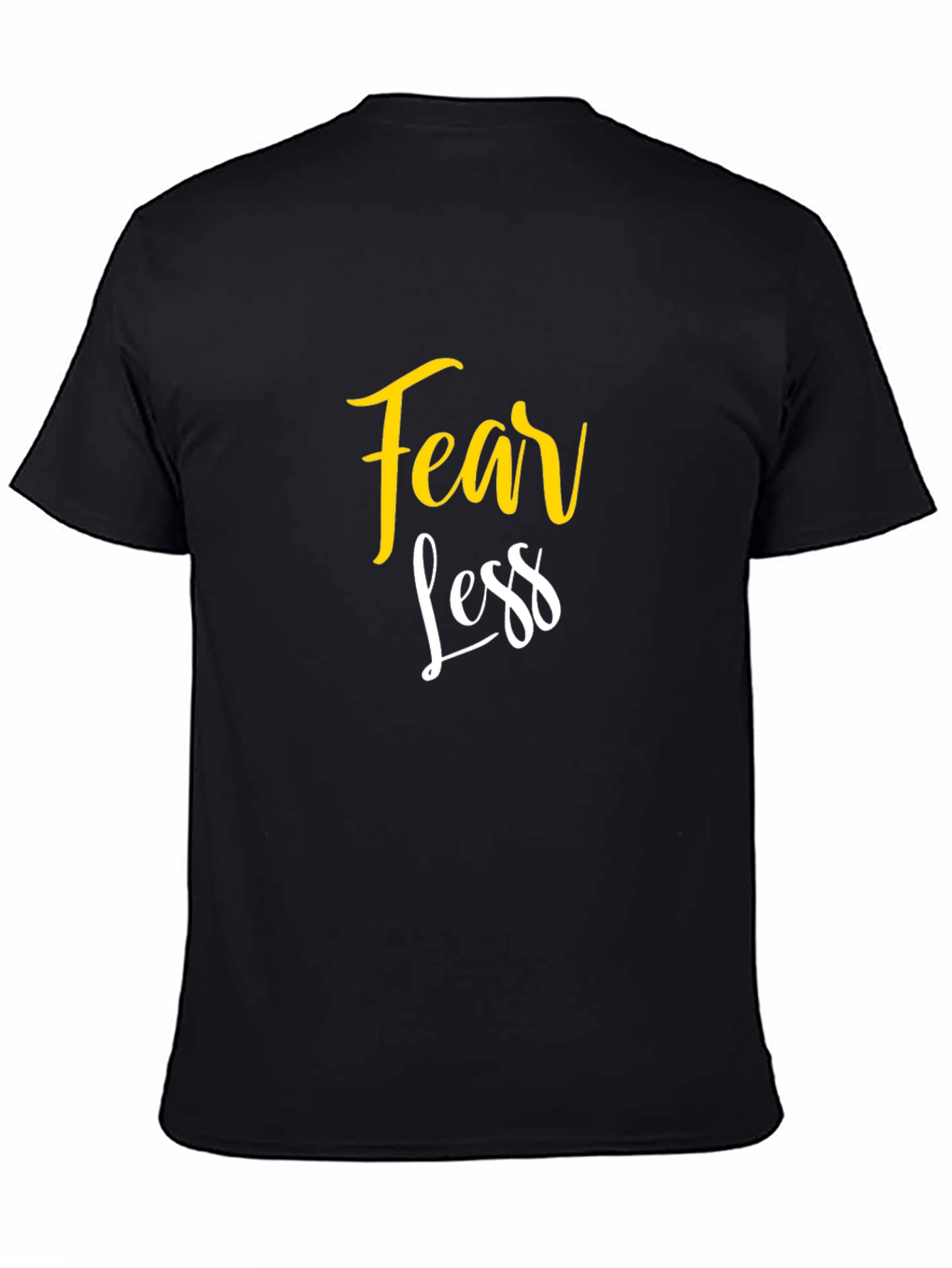 Black Fearless Graphic T-Shirt - Black Cotton Blend view 4