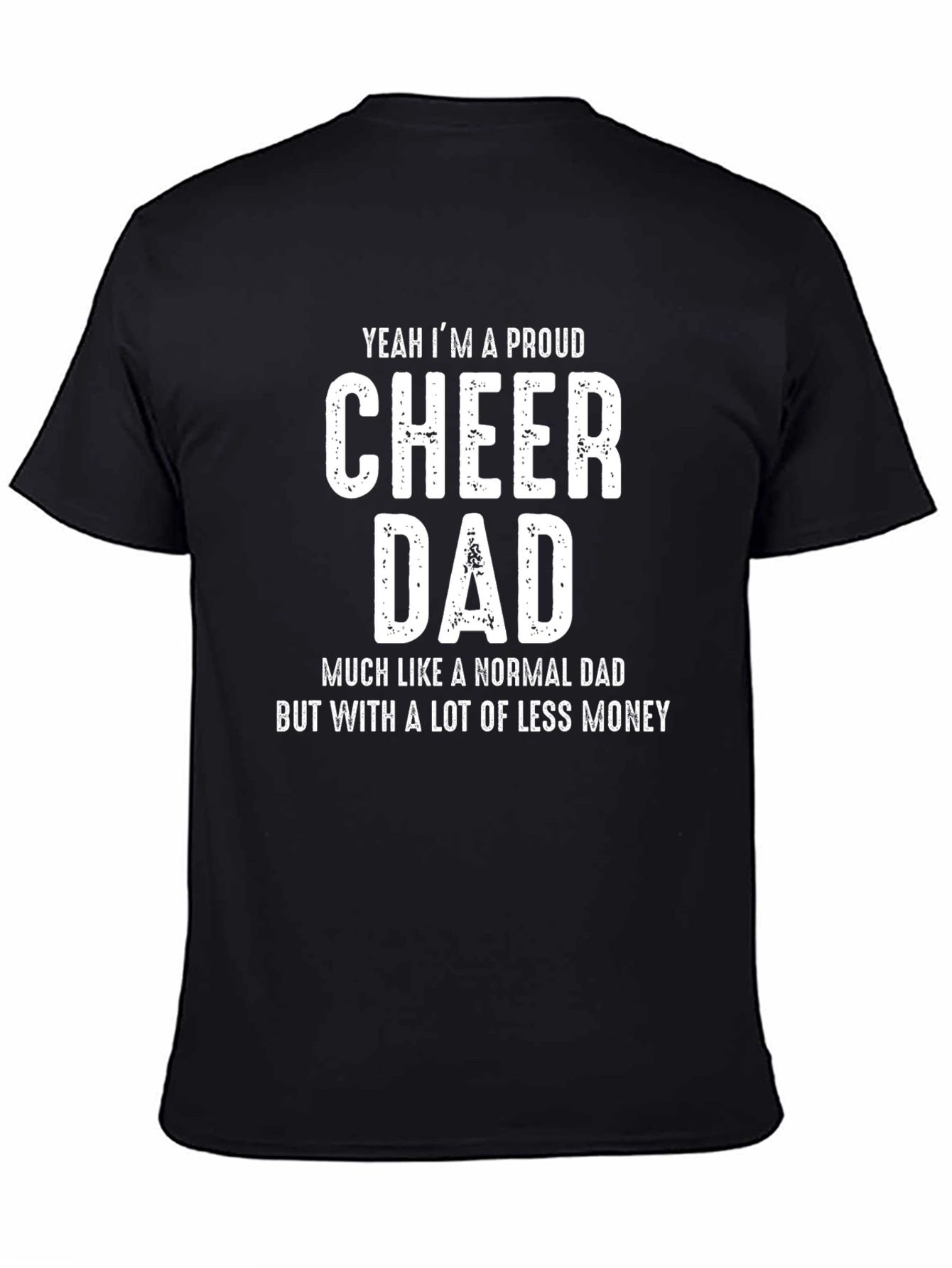 Black Proud Cheer Dad T-Shirt - Novelty Graphic Tee view 4