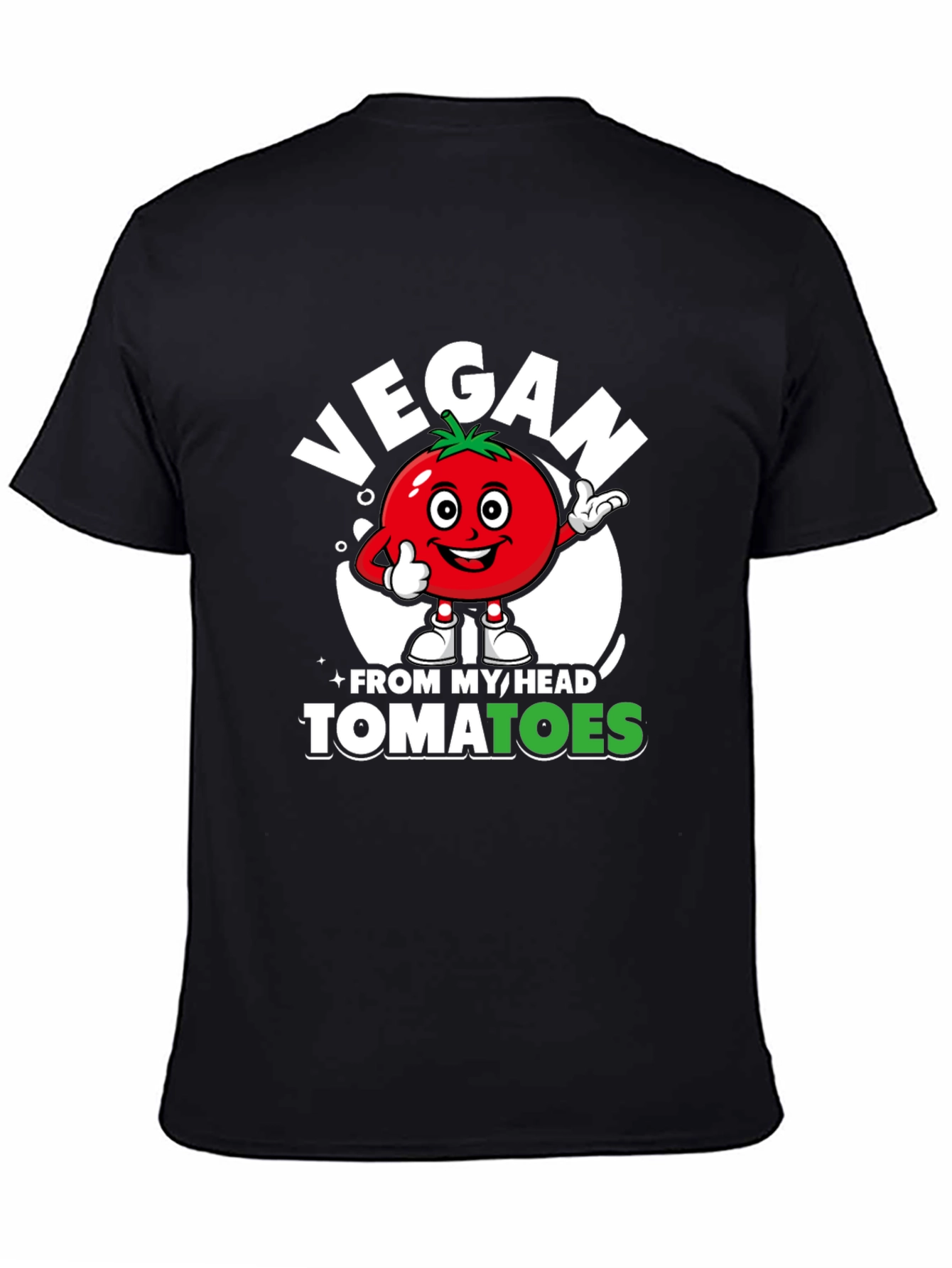 Black Vegan From My Head Tomatoes Graphic Tee view 4