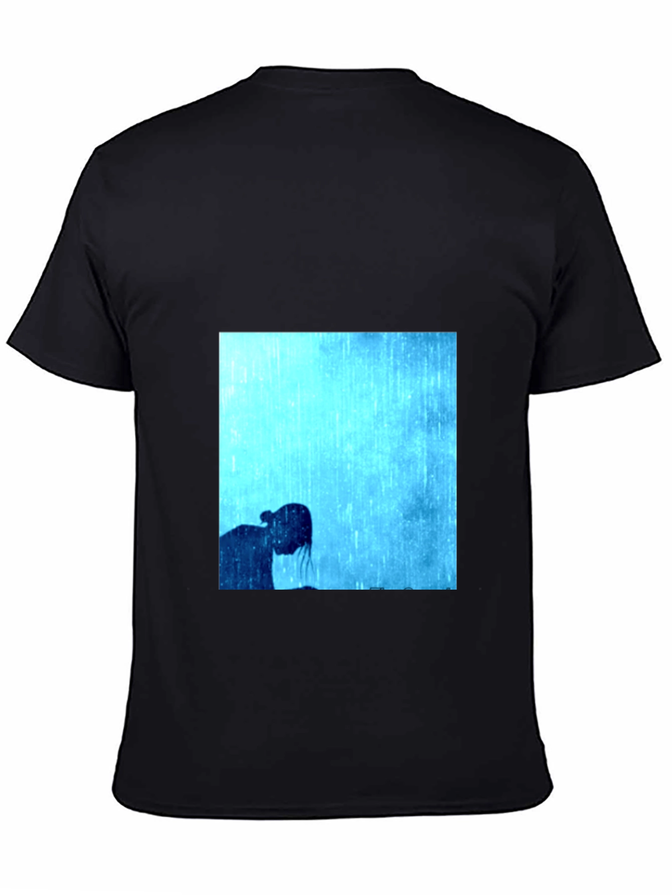 Black Rainy Day Silhouette Graphic Tee - Black view 4