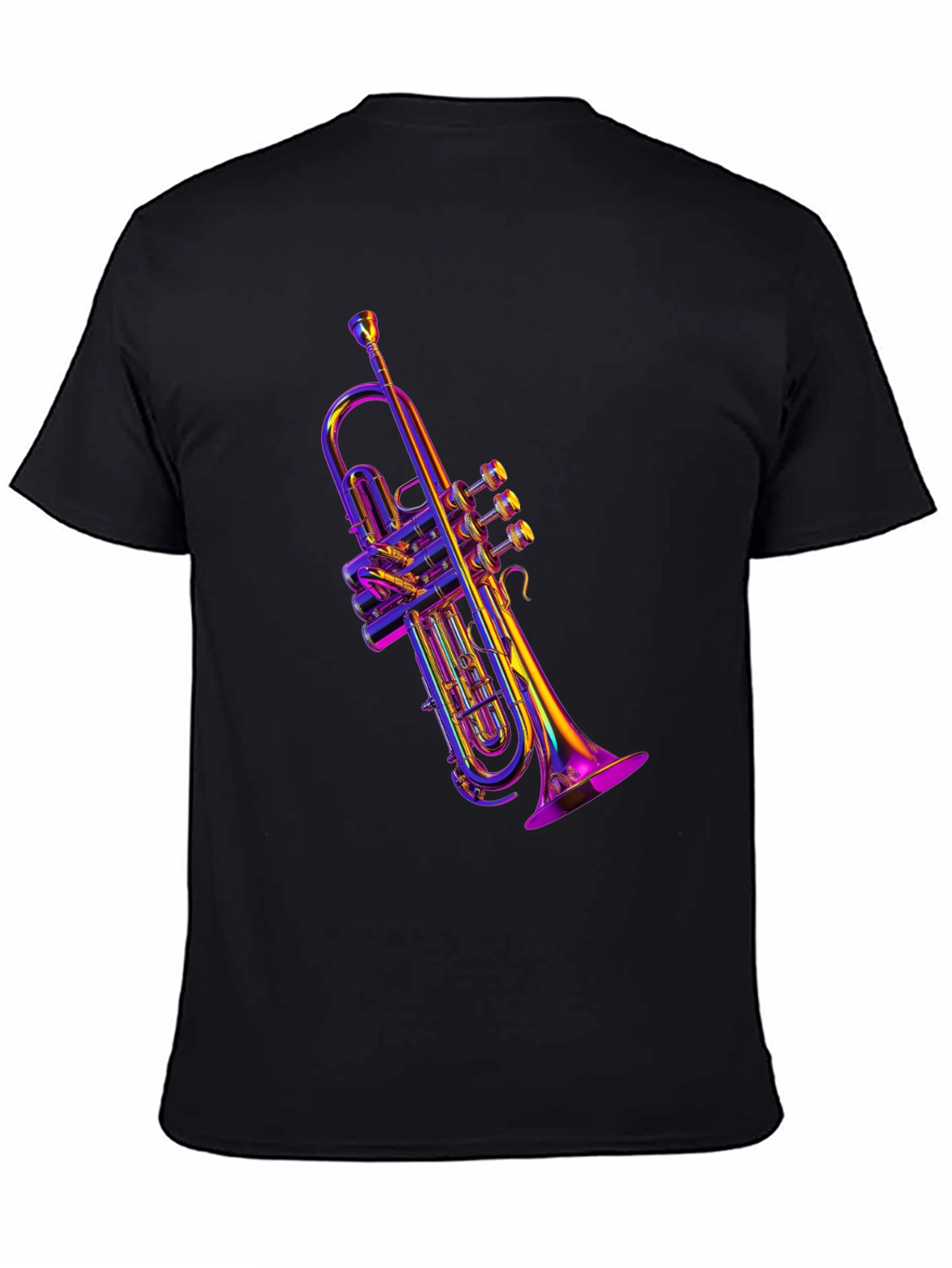 Black Neon Trumpet Graphic Tee - Musical Style view 4