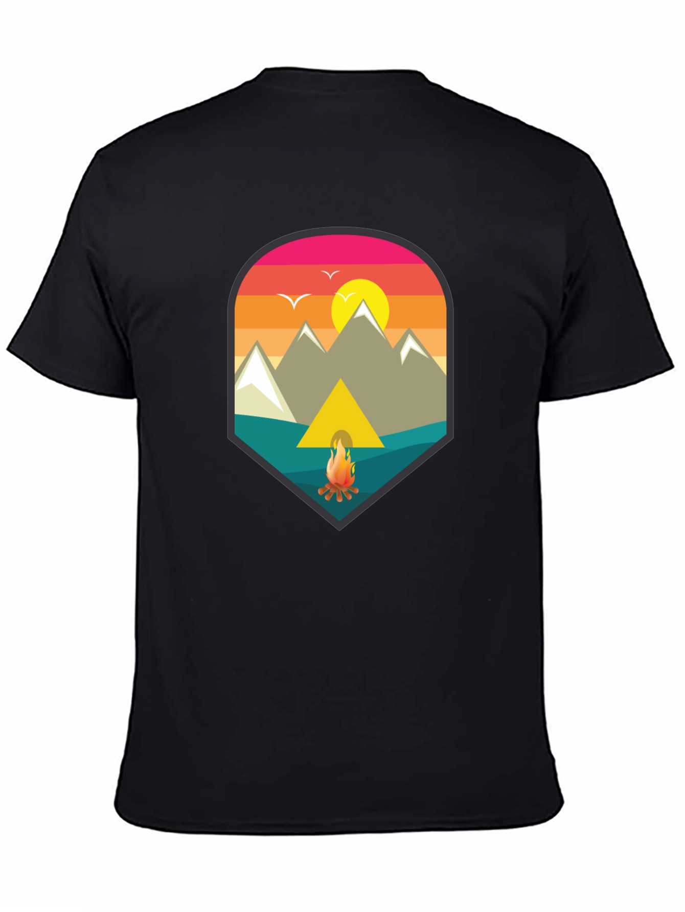Black Camping Adventure Graphic Tee view 4
