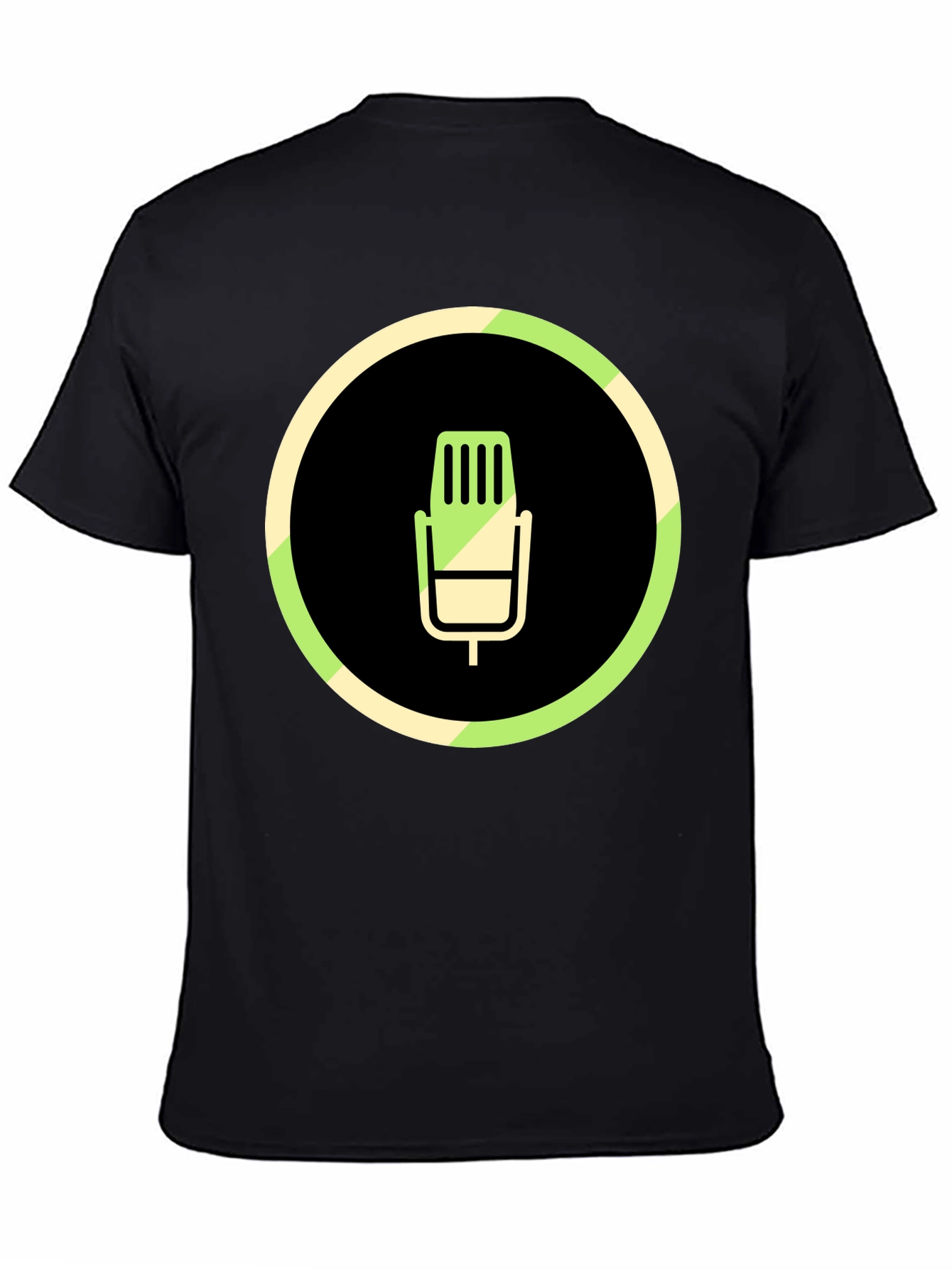 Black Microphone Graphic Black T-Shirt view 4