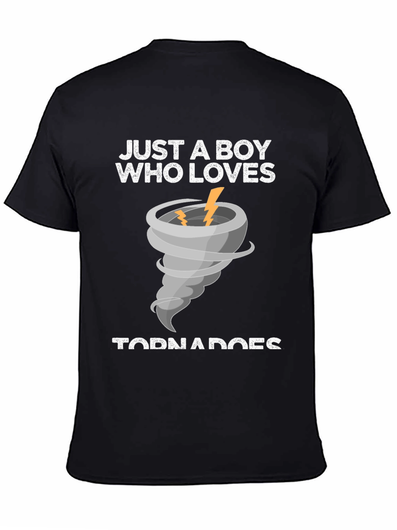 Black Just A Boy Who Loves Tornadoes T-Shirt view 4