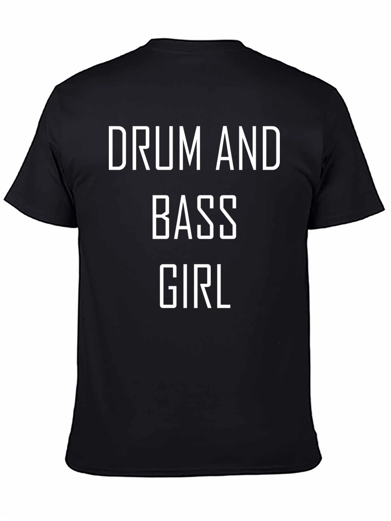 Black Drum and Bass Girl Black T-Shirt view 4