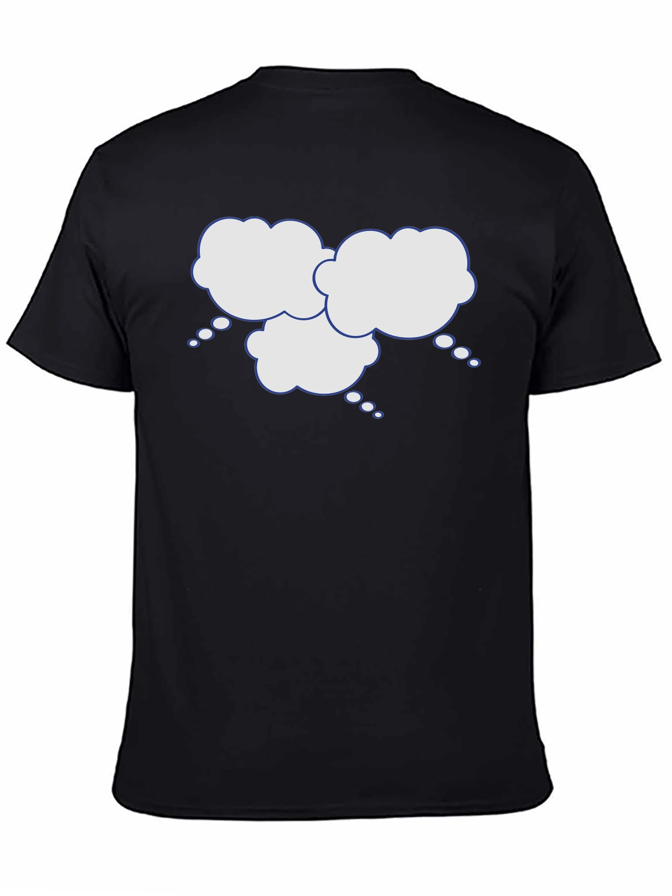 Black Black T-Shirt with Thinking Cloud Graphic view 4