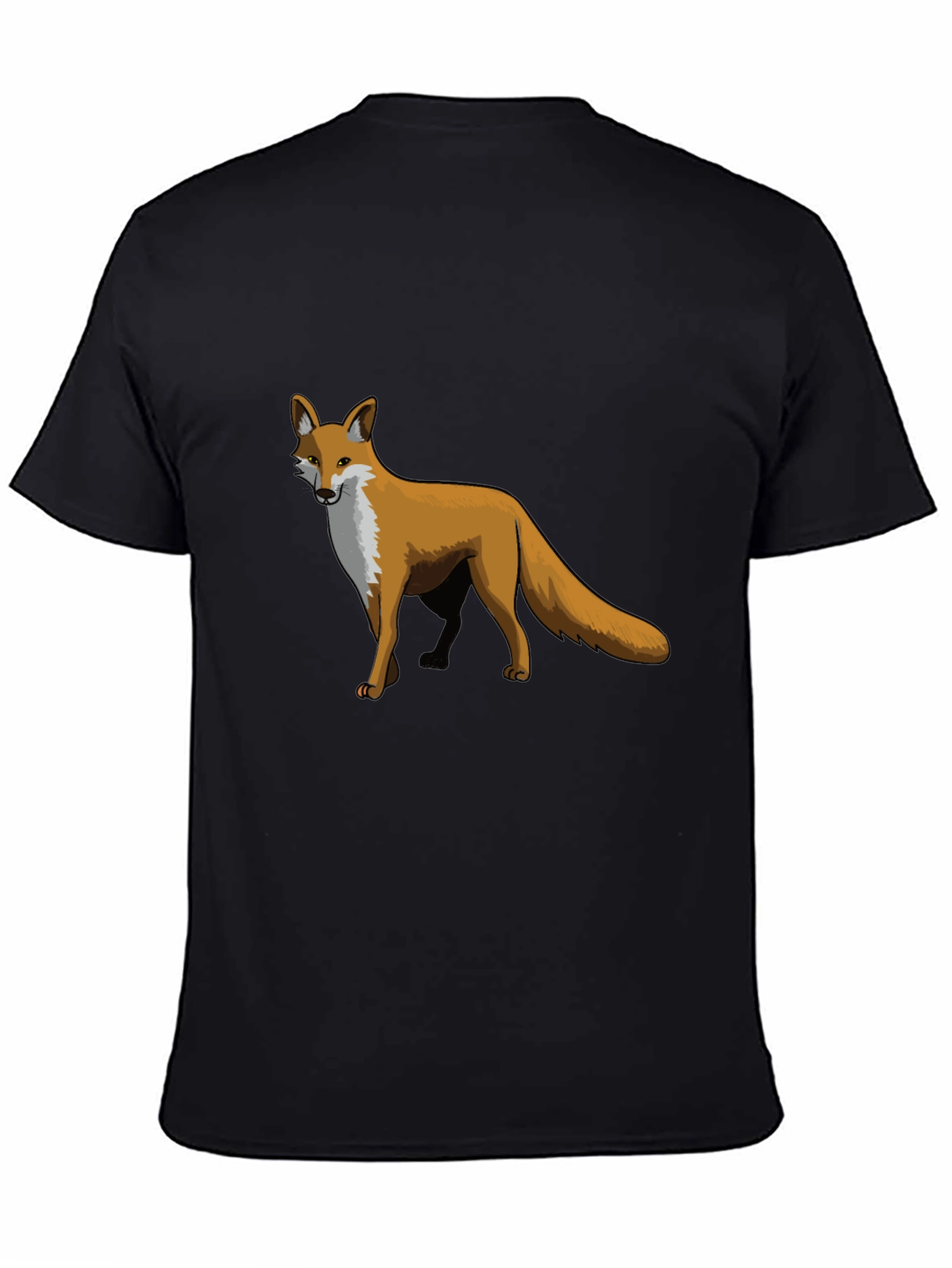 Black Fox Graphic Print Tee - Unique Animal Design T-Shirt view 4