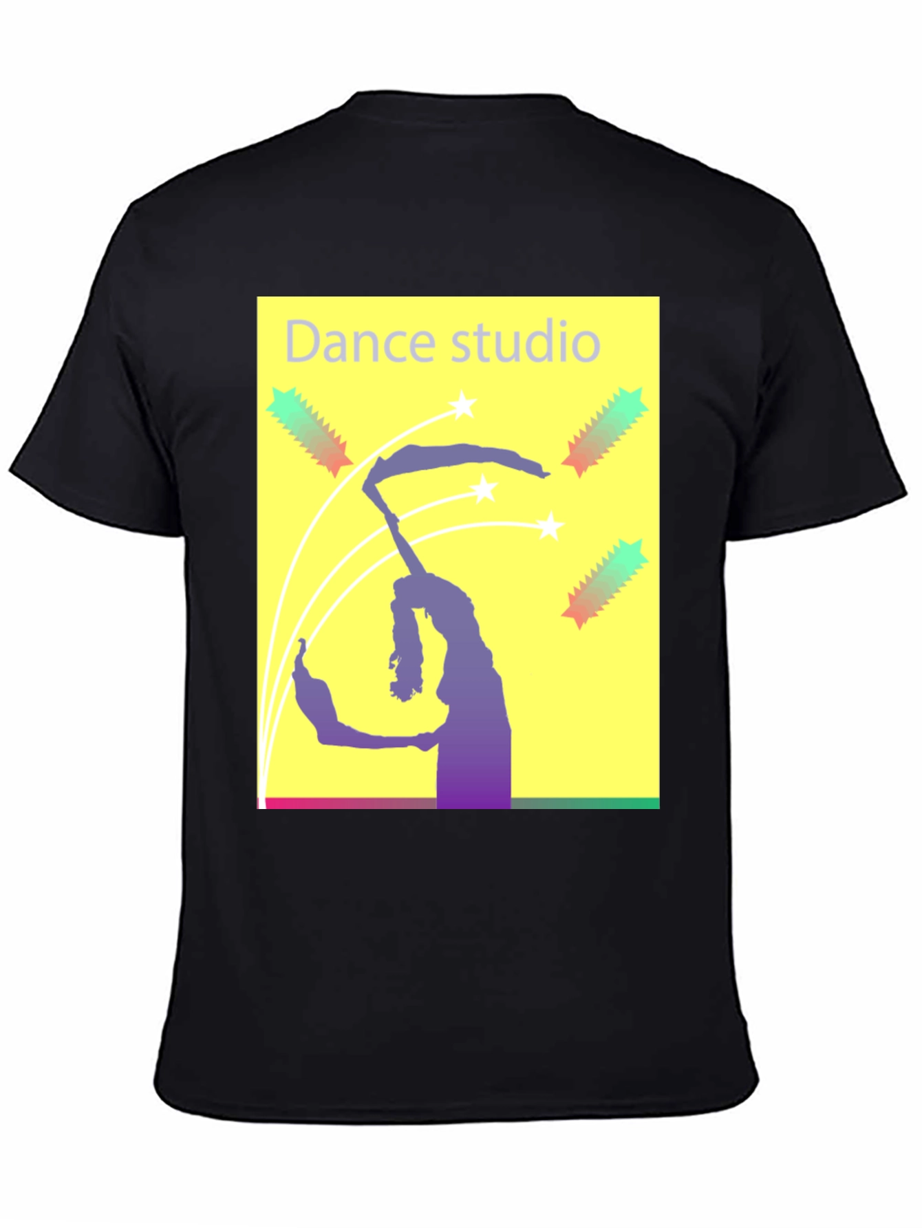 Black Dance Studio Graphic Tee - Black Cotton T-Shirt view 4