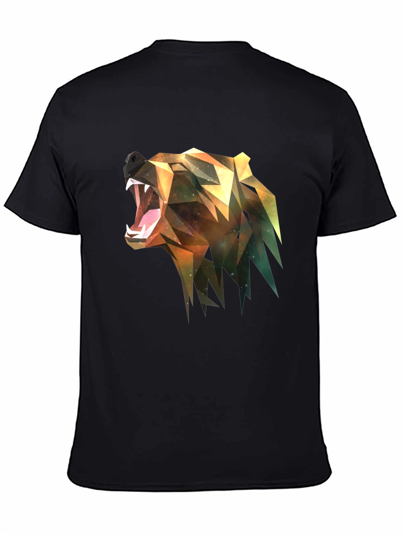 Black Geometric Bear Graphic Tee - Modern Streetwear view 4