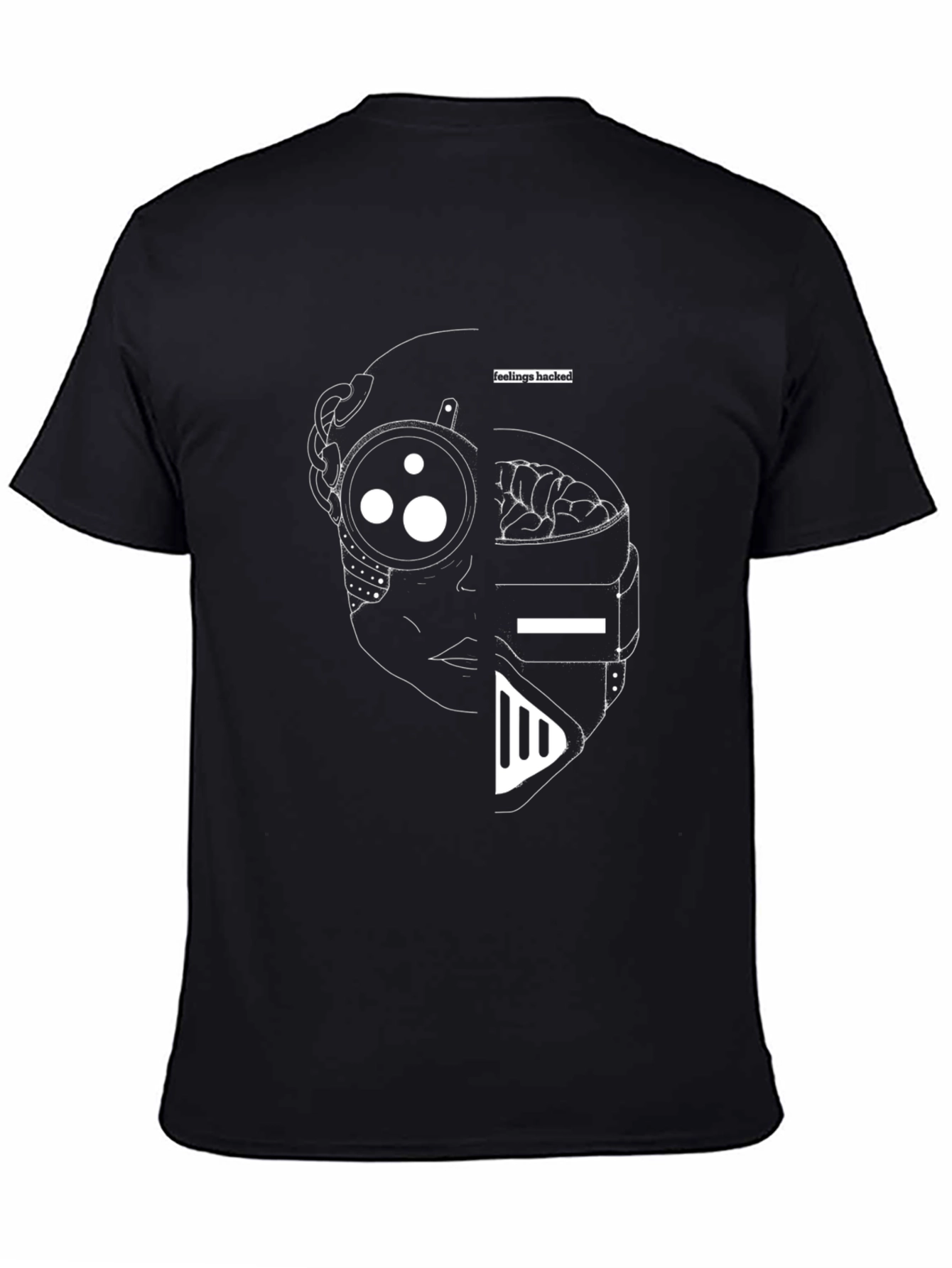 Black Feelings Hacked T-Shirt - Modern Graphic Tee view 4
