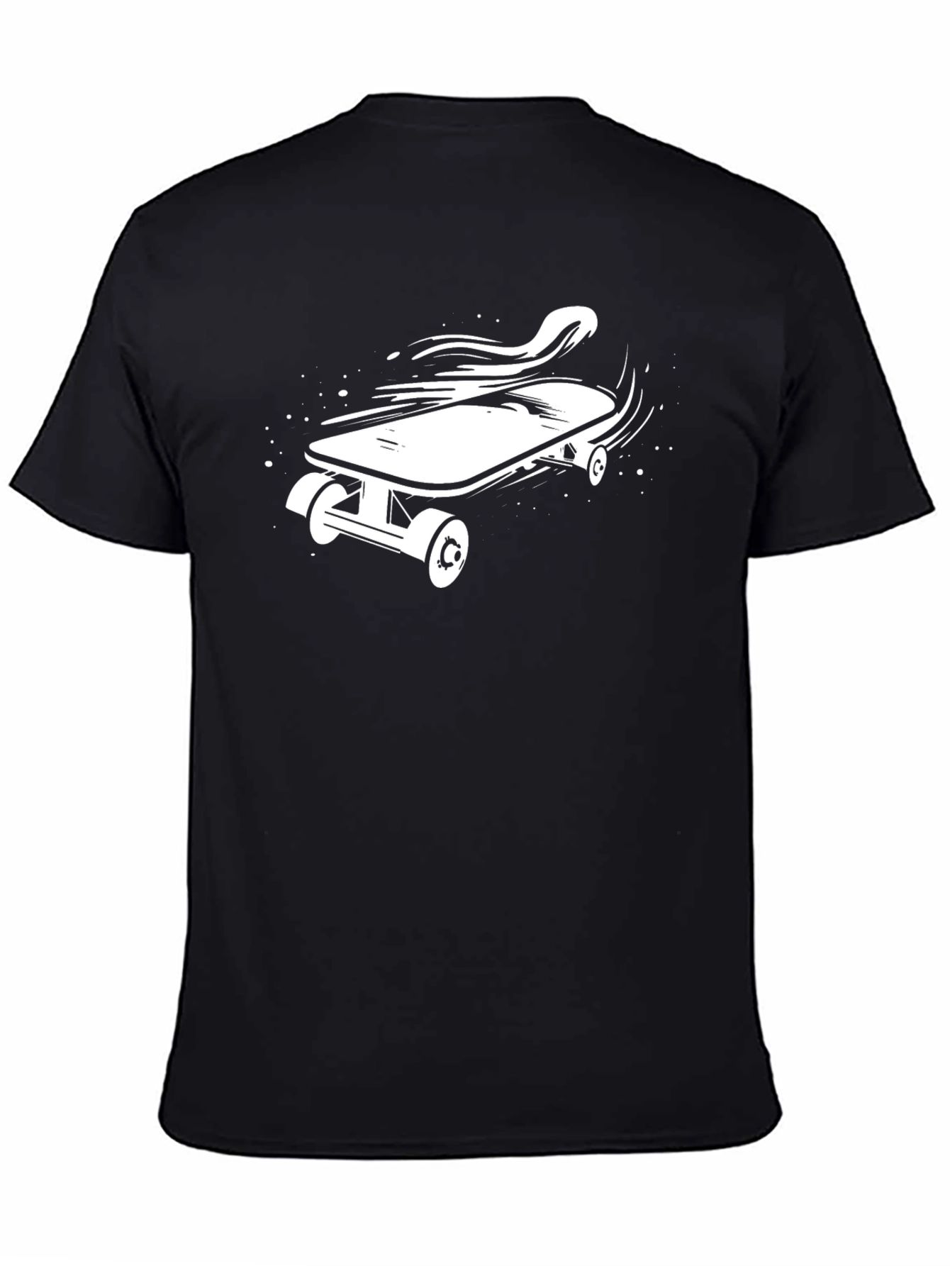 Black Skateboard Graphic Black Tee view 4