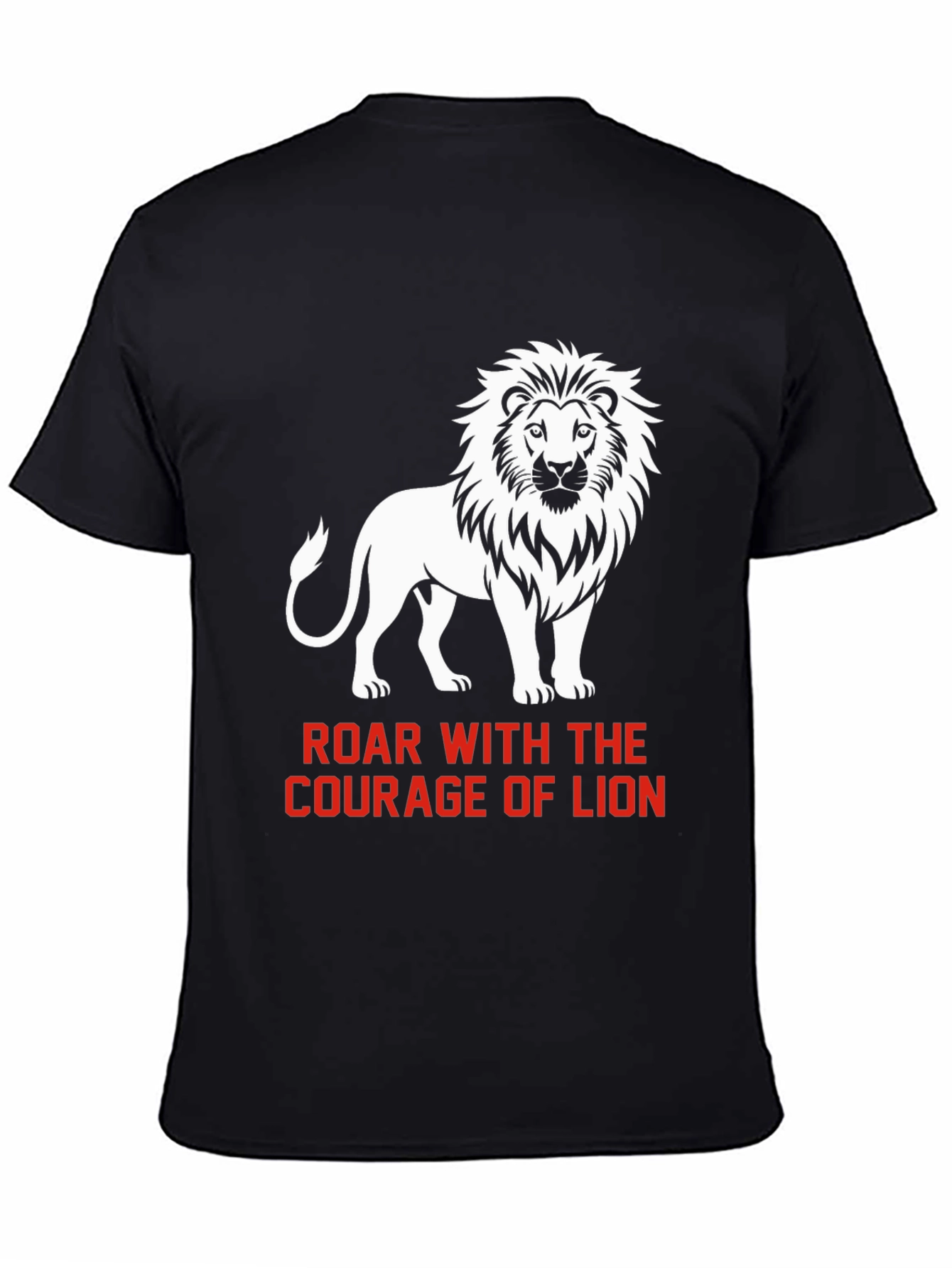 Black Courage of Lion Graphic T-Shirt view 4