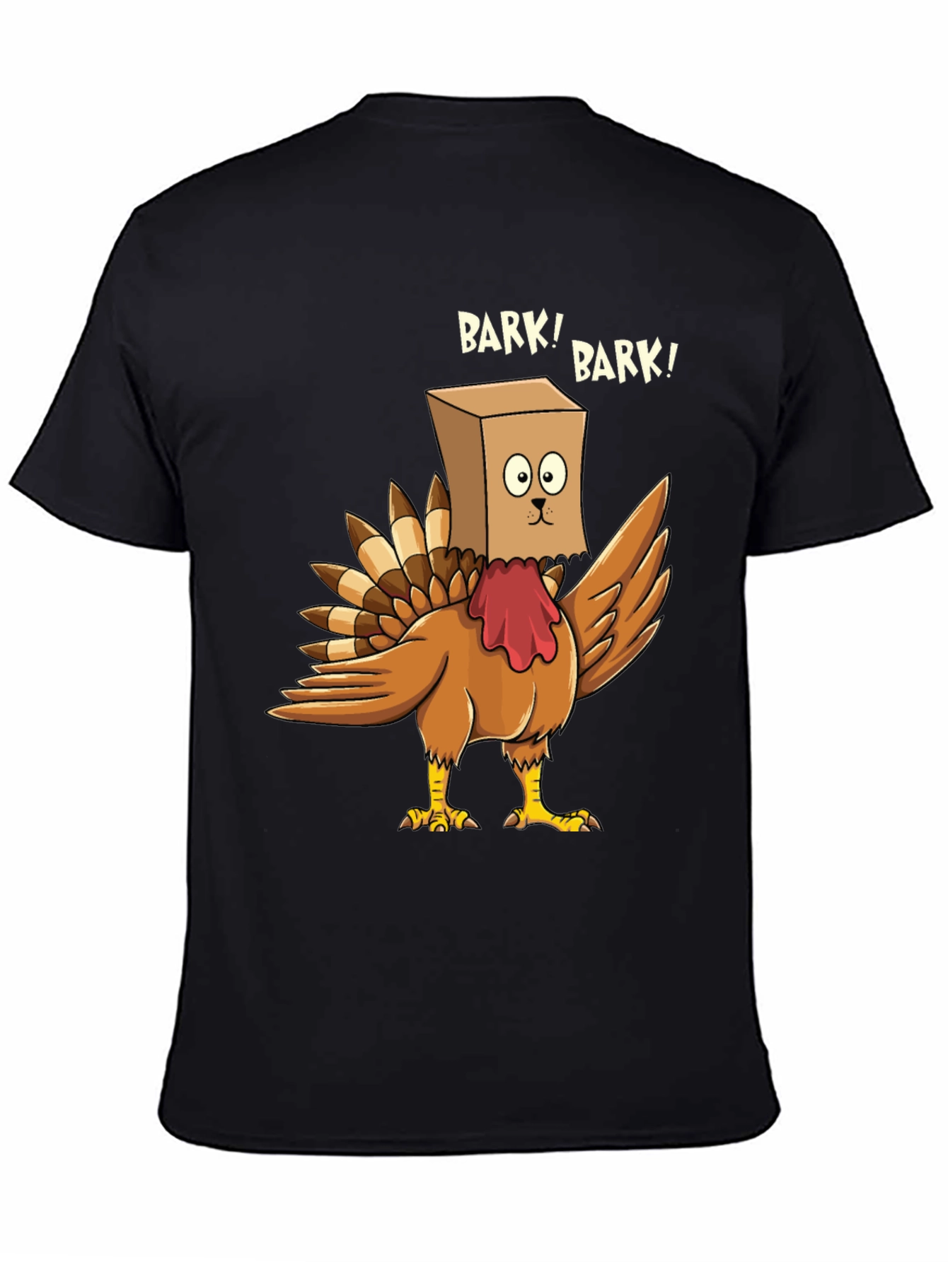 Black Funny Turkey Bark! Graphic T-Shirt view 4
