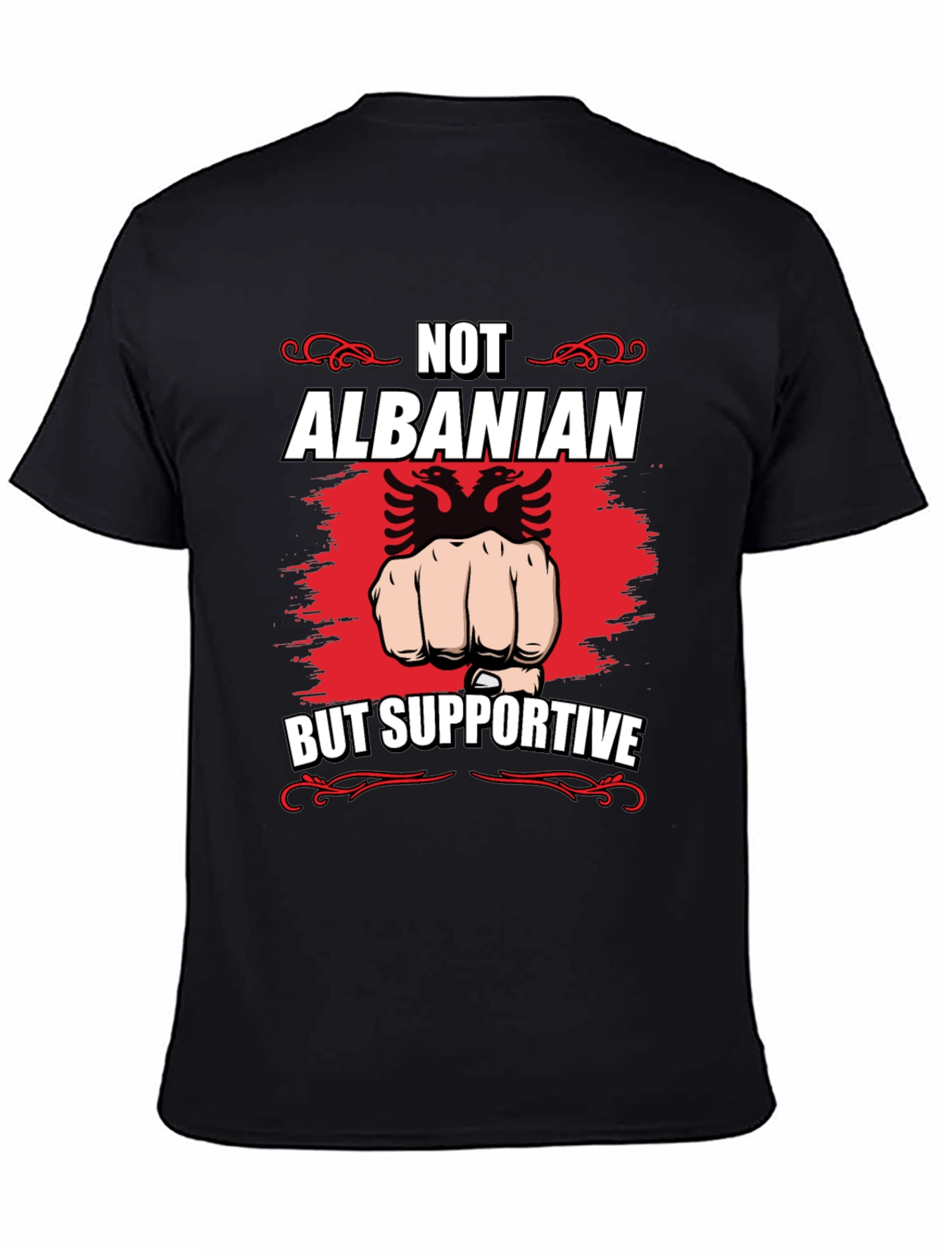 Black Albanian Supporter Graphic T-Shirt view 4