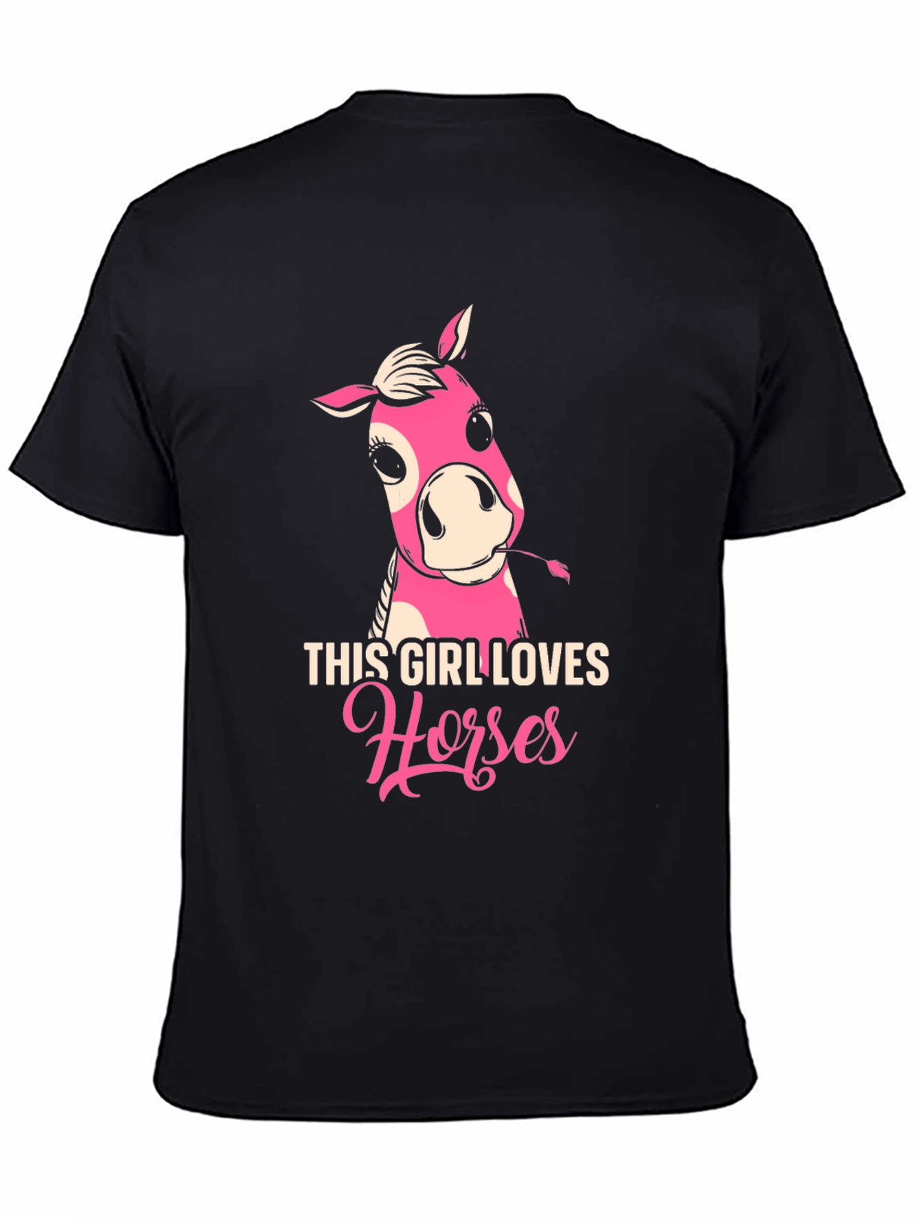 Black This Girl Loves Horses Black T-Shirt view 4