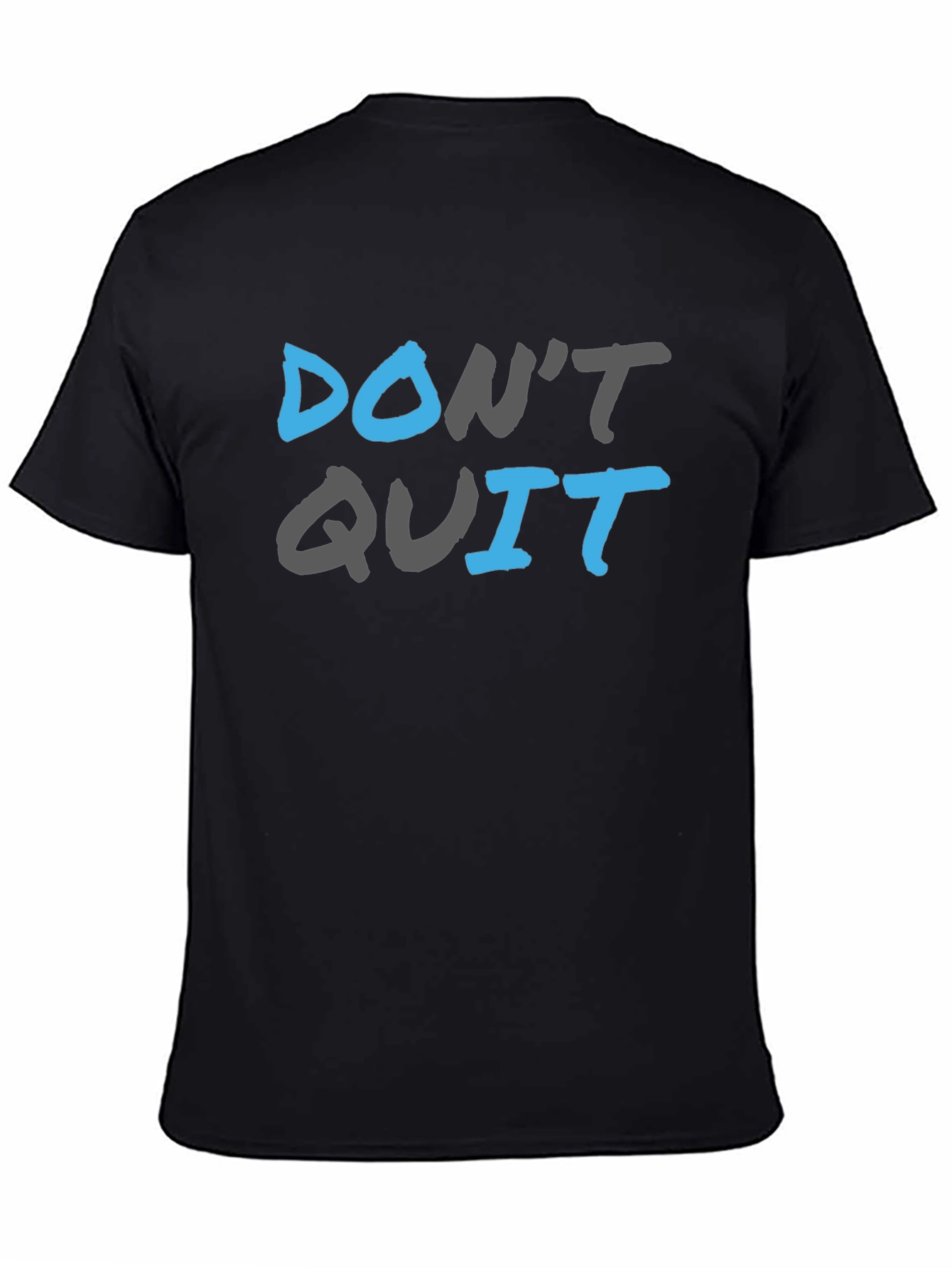 Black Motivational 'Don't Quit' Graphic Tee - Black Cotton Blend view 4