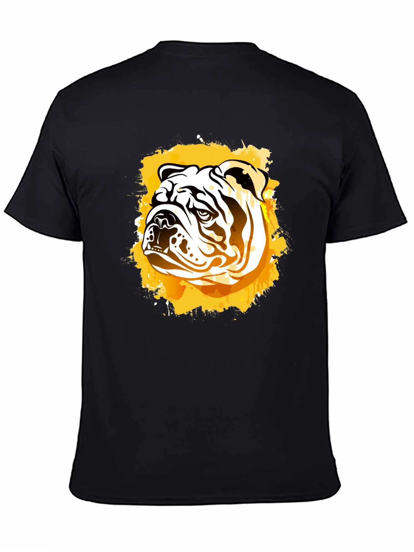 Black Bulldog Graphic Print Black T-Shirt view 4