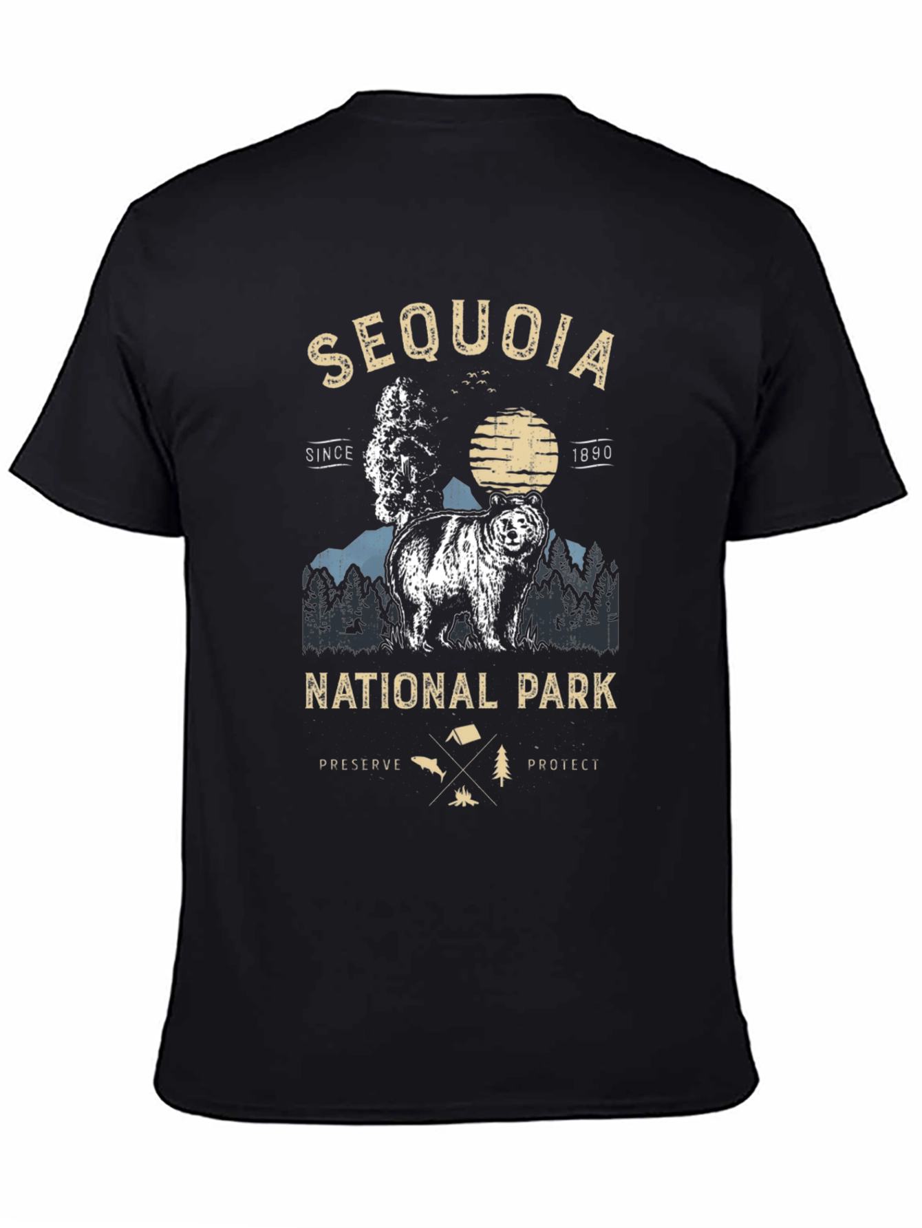 Black Sequoia National Park Bear T-Shirt view 4