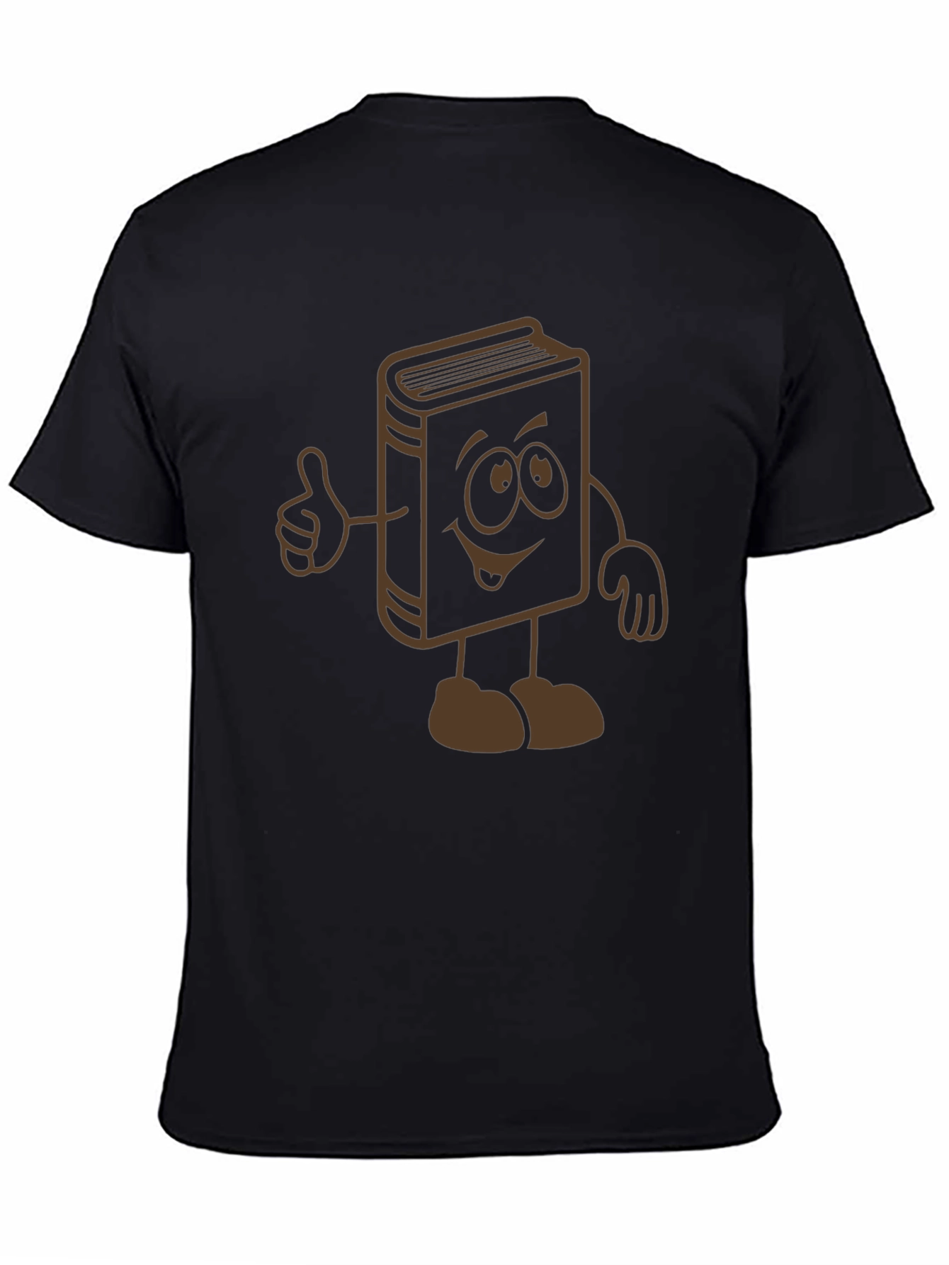 Black Cartoon Book Graphic Tee - Black Cotton Blend view 4