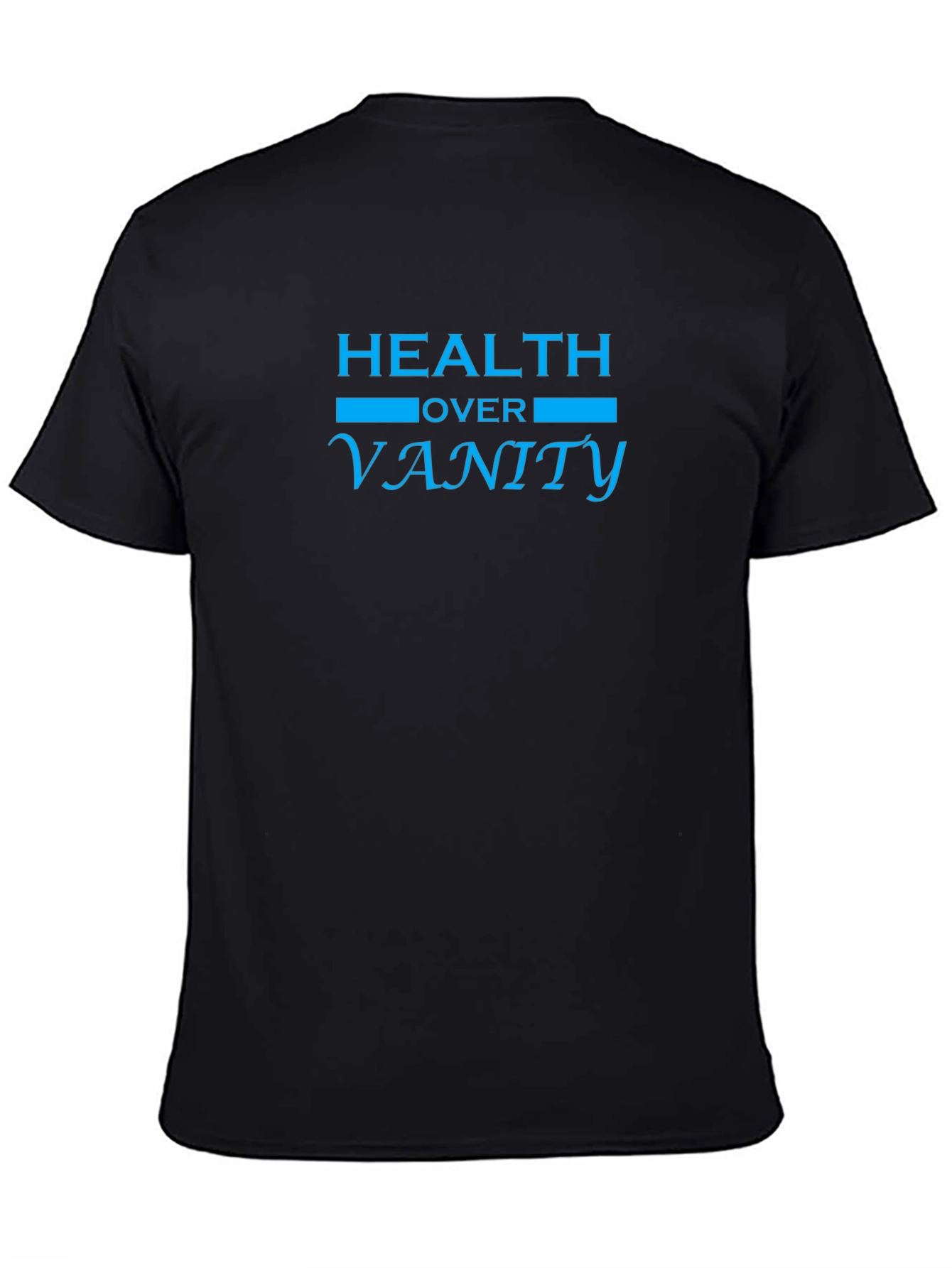 Black Health Over Vanity Black T-Shirt view 4