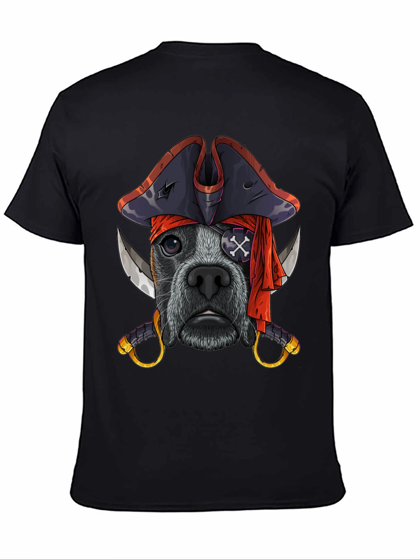 Black Pirate Dog T-Shirt, Funny Pet Tee view 4