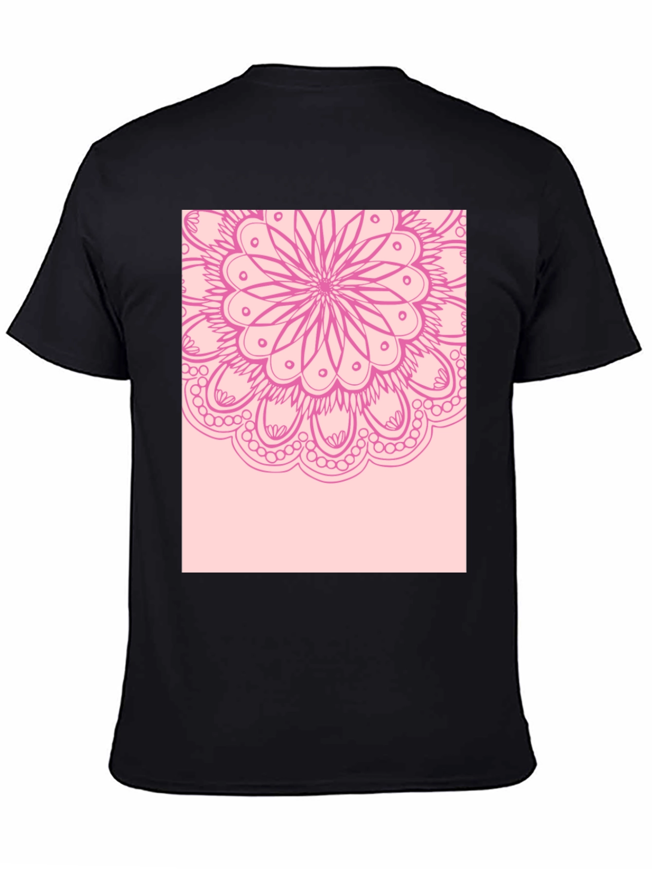 Black Mandala Graphic Tee - Stylish Black Cotton T-Shirt view 4