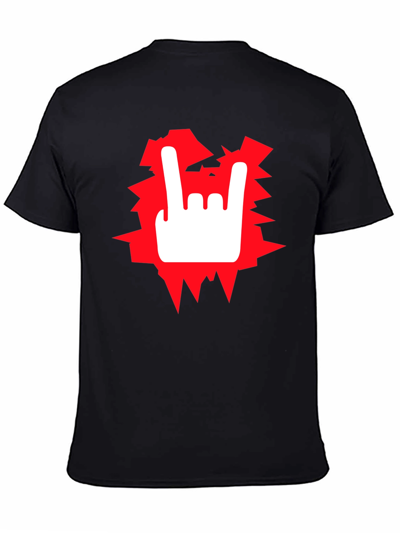 Black Rock On! Graphic Tee - Black Cotton T-Shirt view 4