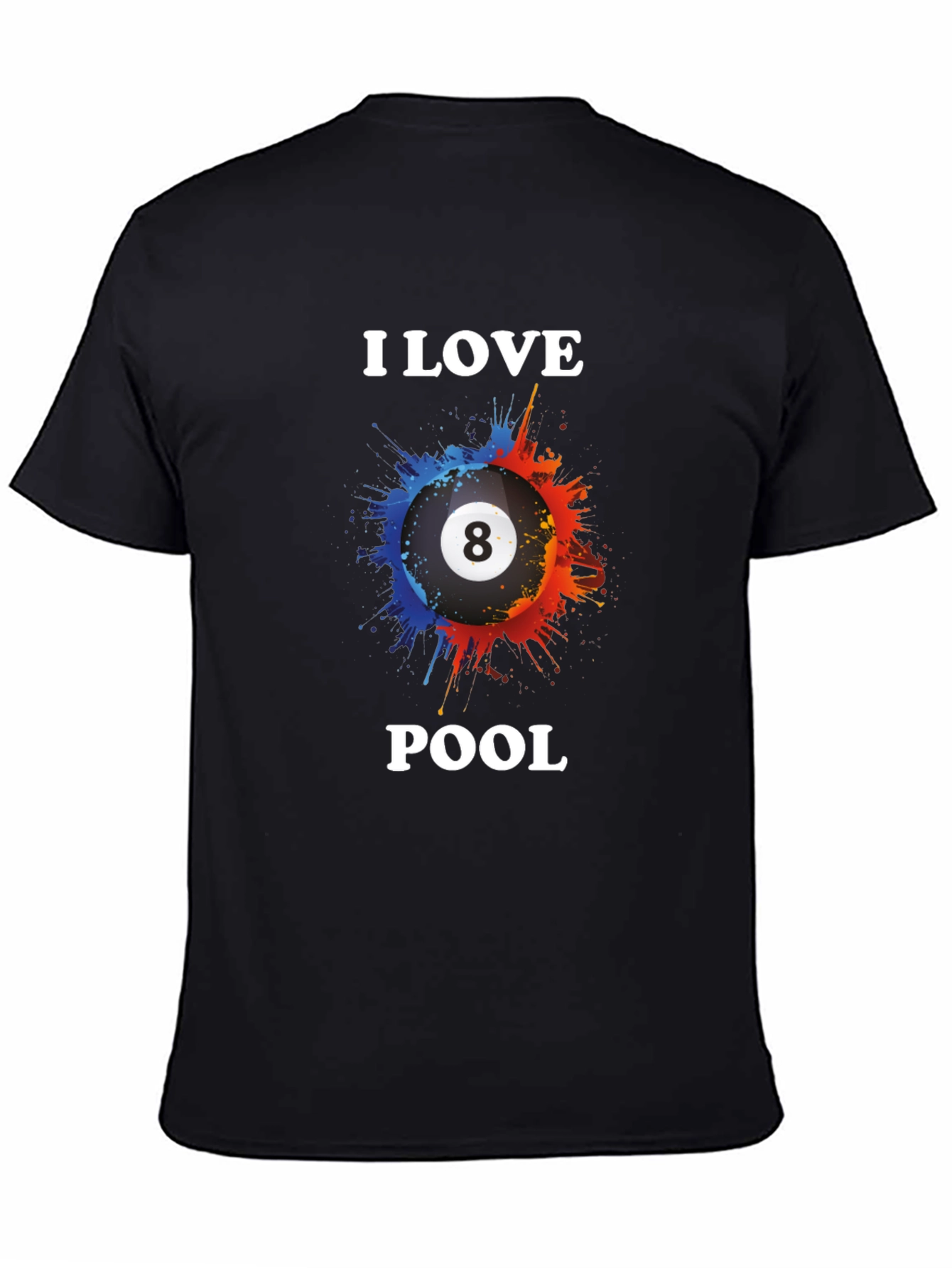 I Love Pool Graphic Tee - Billiards Fan T-Shirt - 4