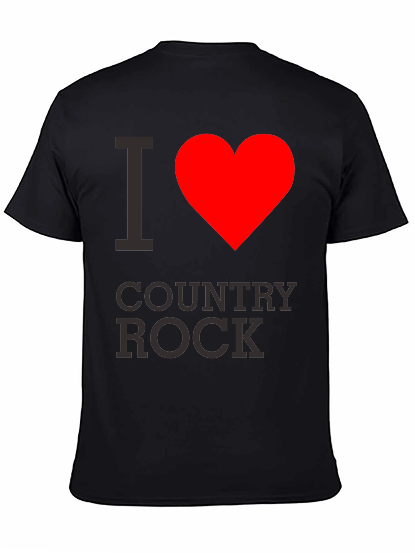 Black I Heart Country Rock Black T-Shirt view 4
