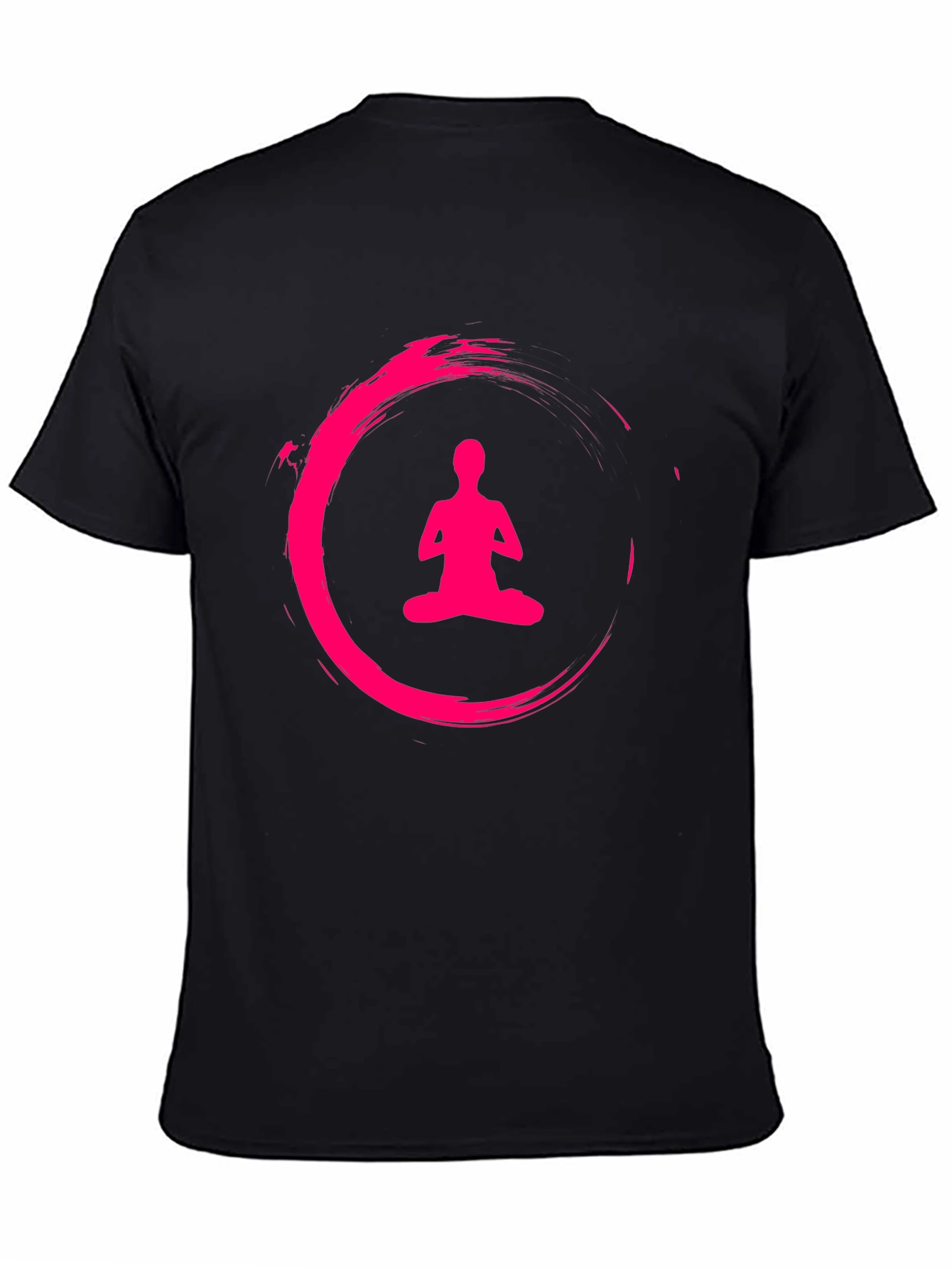 Black Zen Meditation Circle Black T-Shirt view 4
