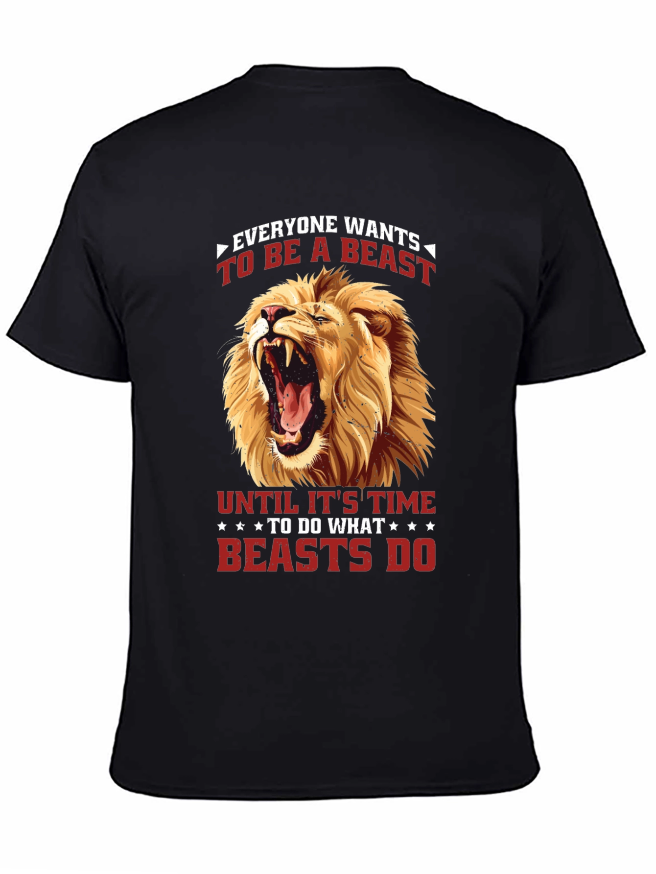Black Lion Beast Graphic T-Shirt - Bold Statement Tee view 4