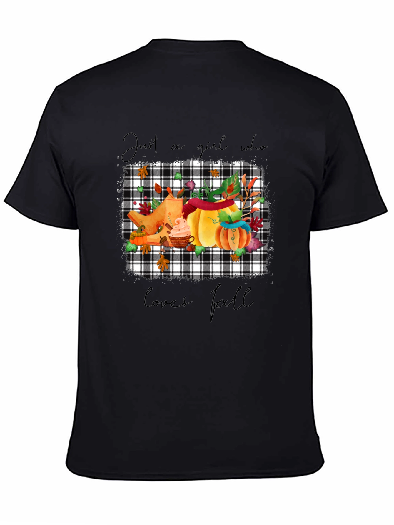 Black Fall Lover's Tee: Pumpkin Spice & Everything Nice view 4