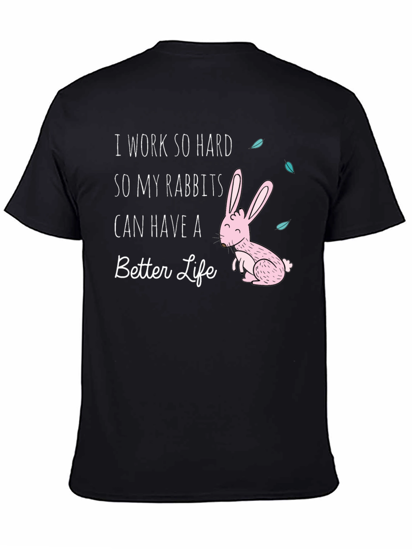 Black Rabbit Lover Graphic T-Shirt view 4