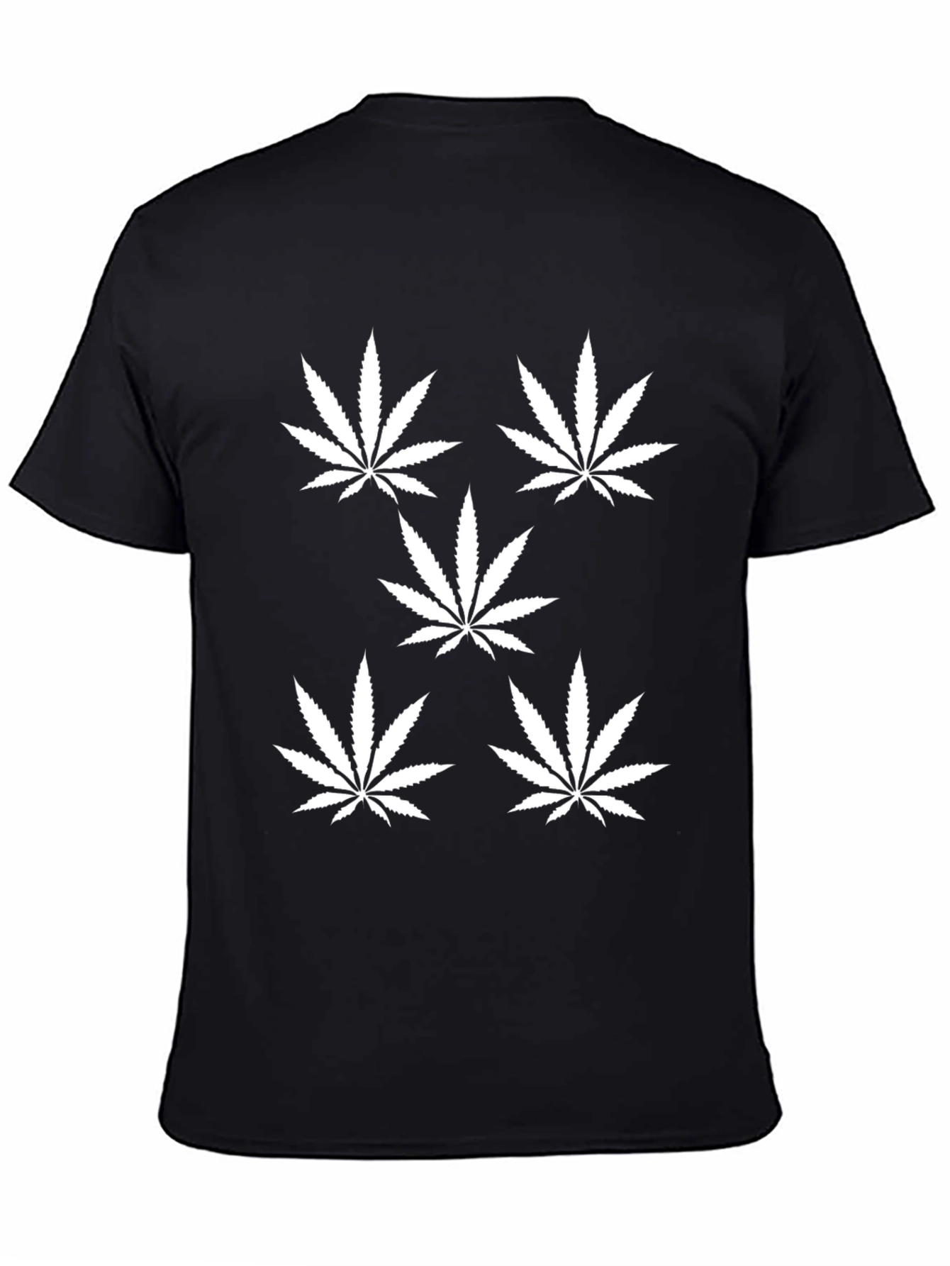 Black Cannabis Leaf Graphic Black T-Shirt view 4