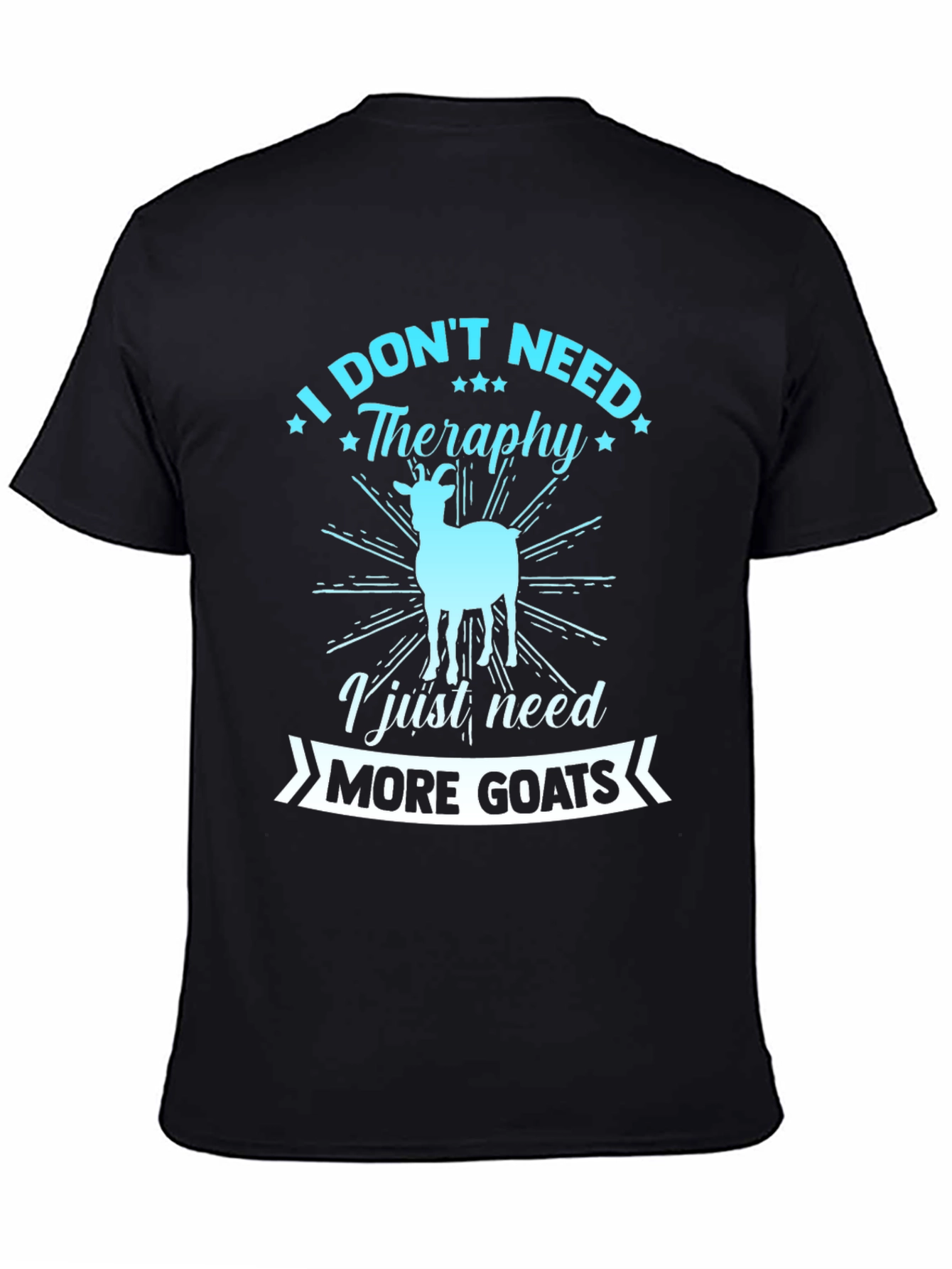 Black Funny Goat Lover T-Shirt: Need More Goats! view 4