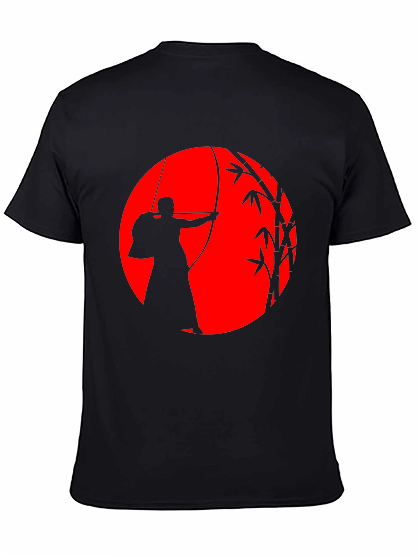 Black Kyudo Archer Graphic T-Shirt - Japanese Archery Tee view 4