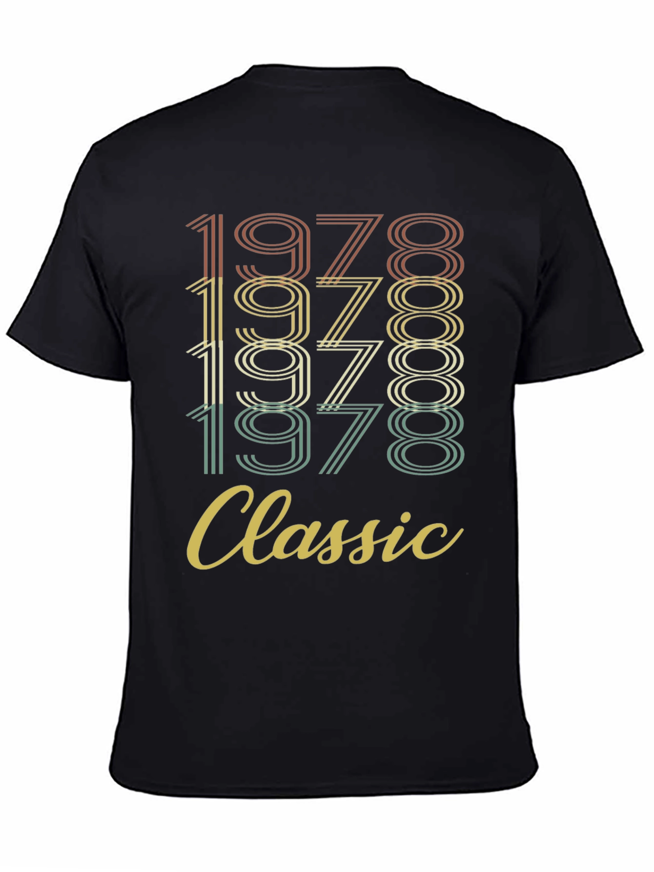 Black Vintage 1978 Classic Birthday T-Shirt view 4