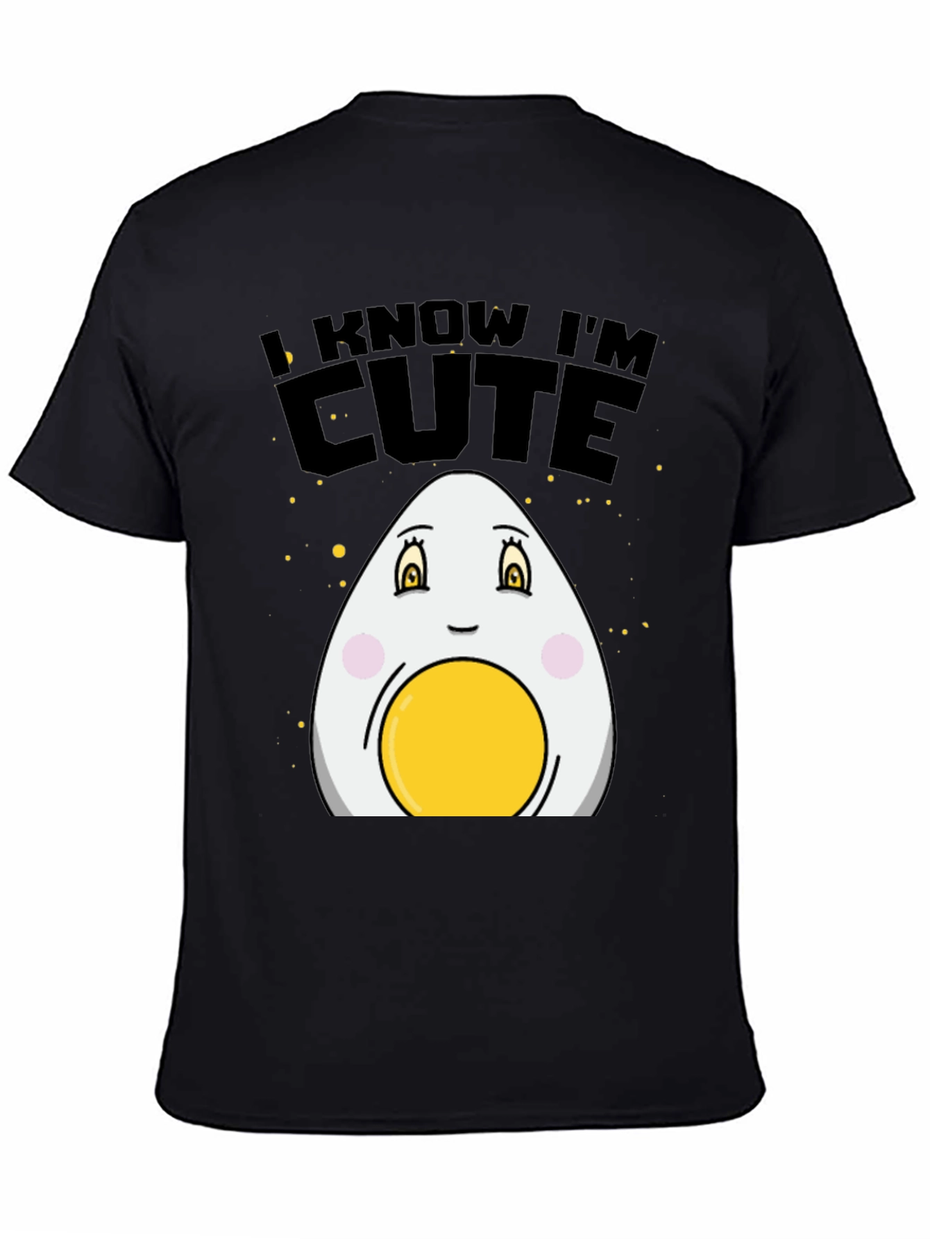 Black Cute Egg Graphic T-Shirt - Funny Foodie Tee view 4