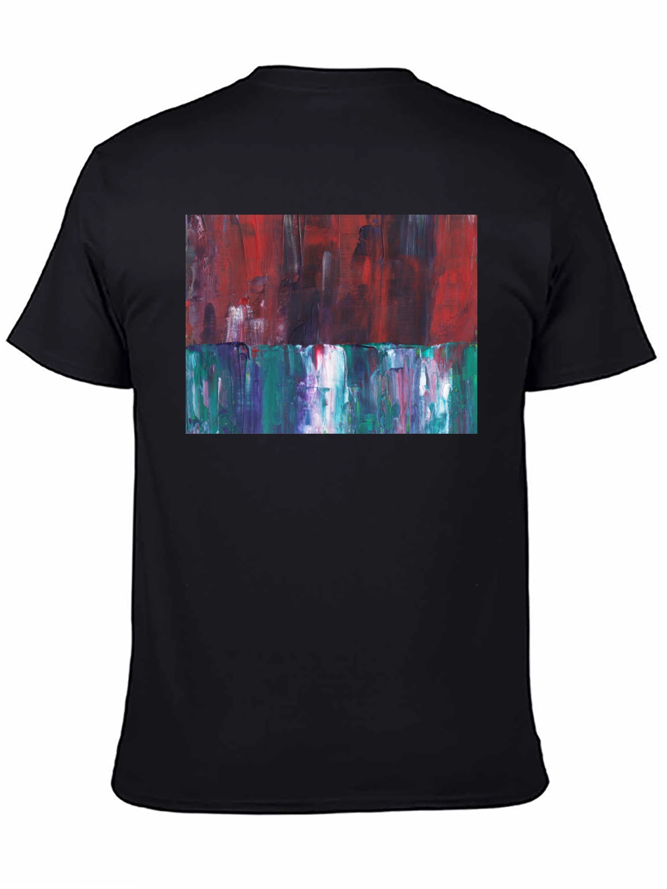 Black Abstract Expression Tee - Artistic Fashion Statement view 4