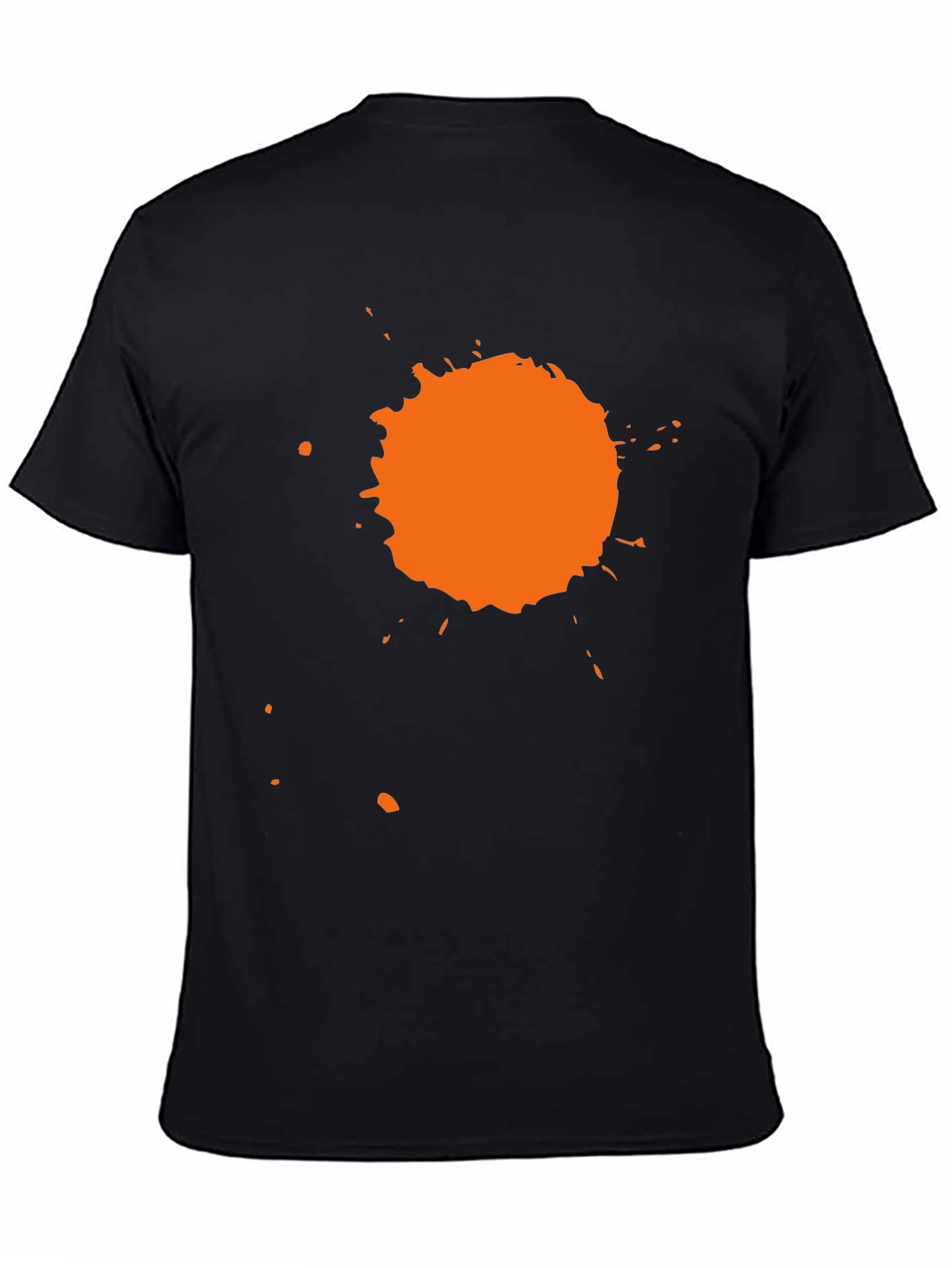 Black Black T-Shirt with Orange Splatter Design view 4